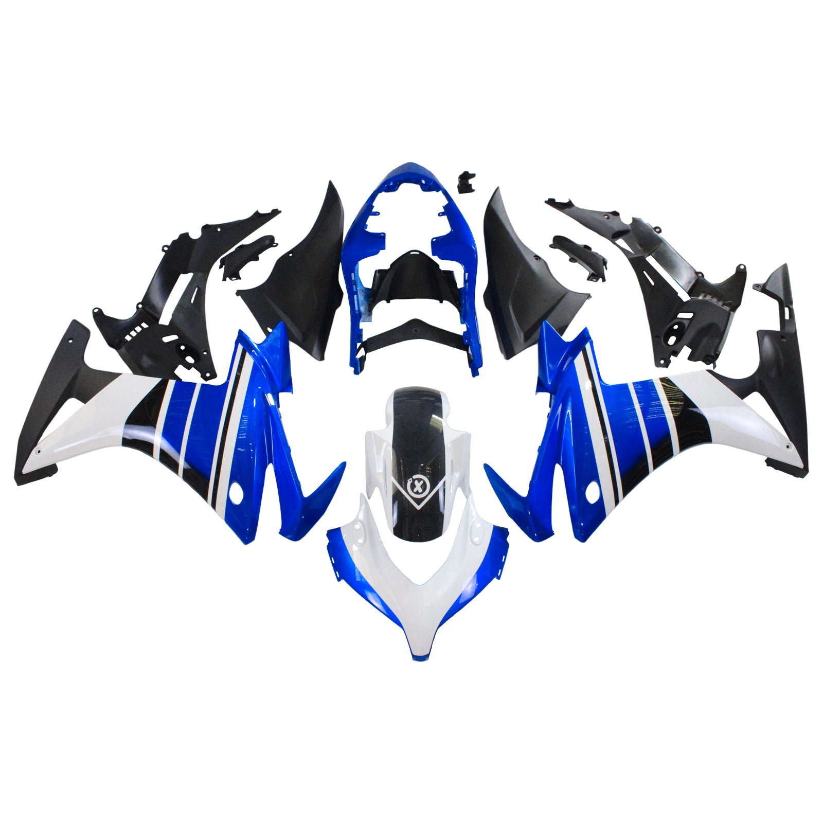 Amotopart 2013-2015 CBR500R Honda Kit de carenado azul y blanco