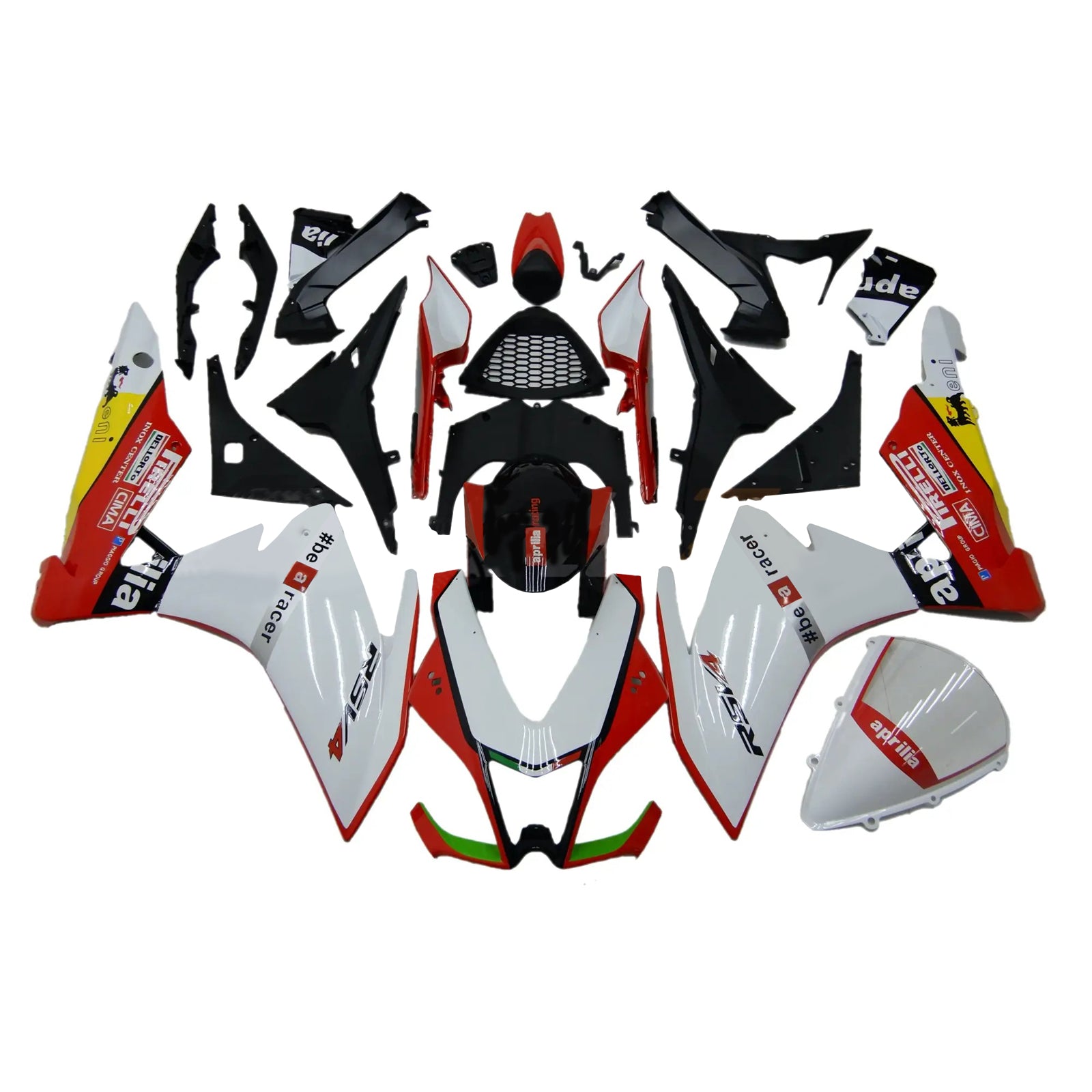 Amotopart 2009-2015 RSV4 1000 Aprilia White&amp;Red Style4 Verkleidungsset