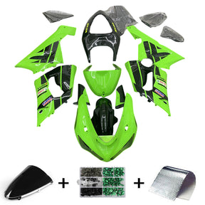 Amotopart 2005-2006 Kit carena Kawasaki ZX6R 636 Nero&amp;Verde Style2