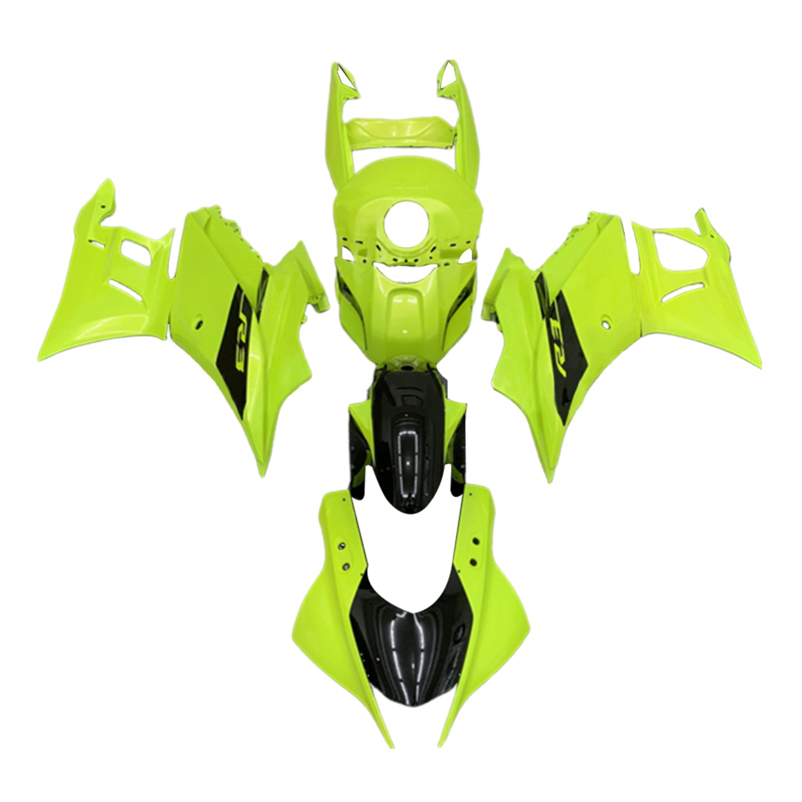 Amotopart 2022-2023 Yamaha YZF-R3 R25 Lime Green Fairing Kit