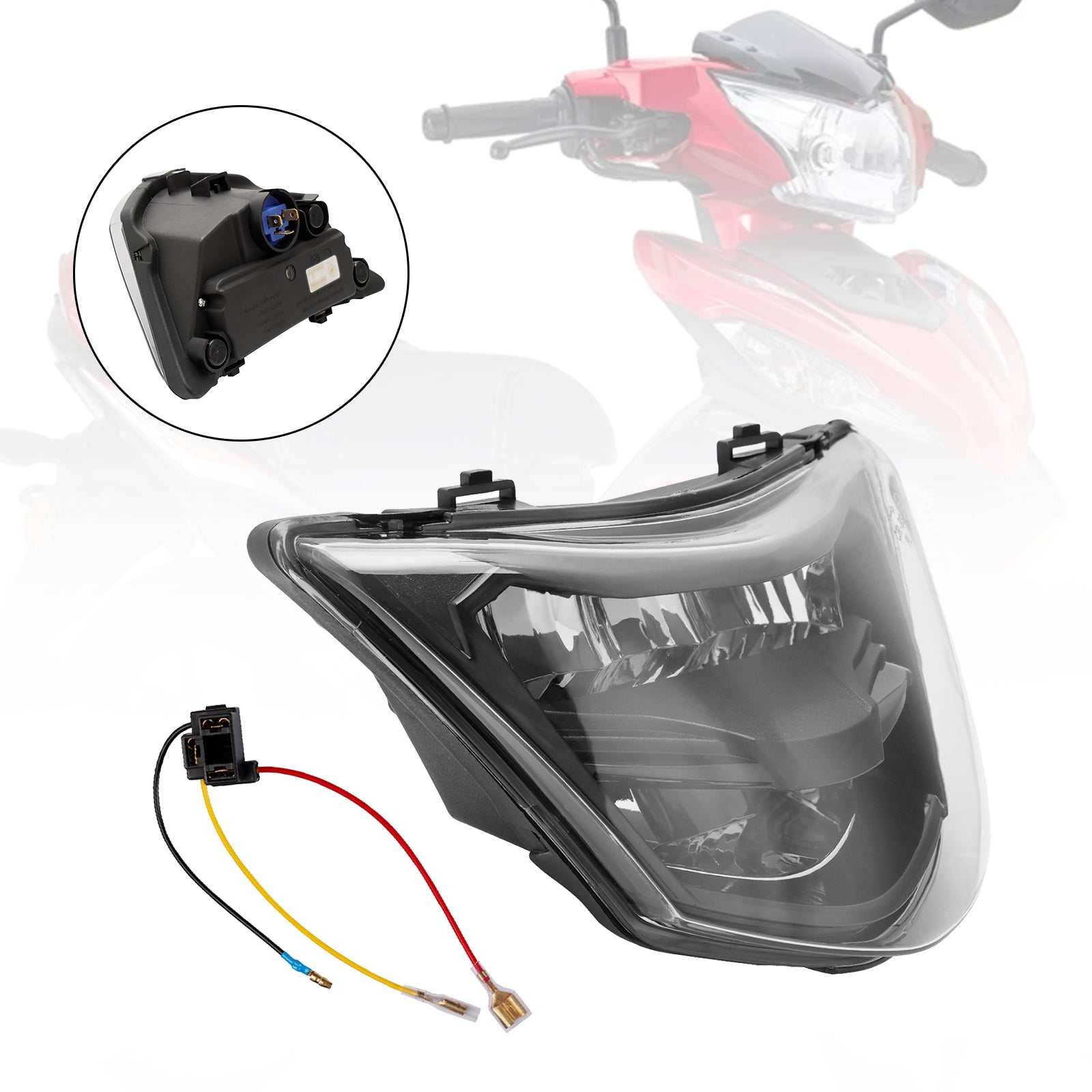 Protecteur Led de calandre de phare avant, pour Yamaha Lc135-V1 Lc135 V1, fumée