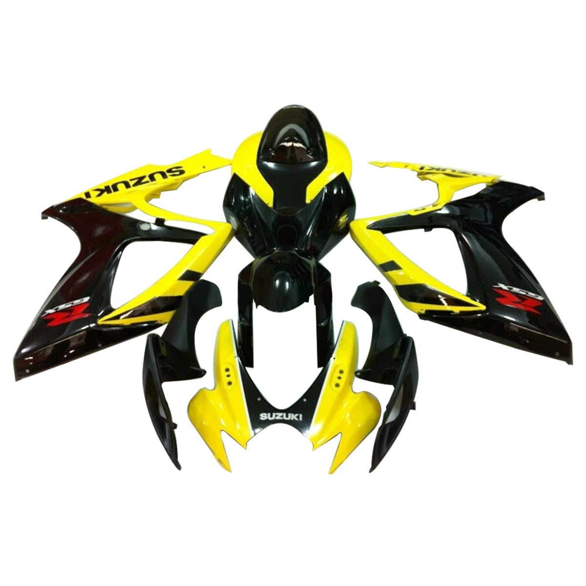 Amotopart 2006-2007 K6 GSXR 600/750 Suzuki Kit de carénage jaune et noir