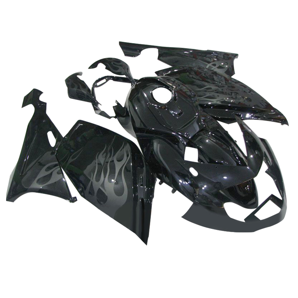 Amotopart 2005-2010 BMW K1200S Black with Flame Fairing Kit