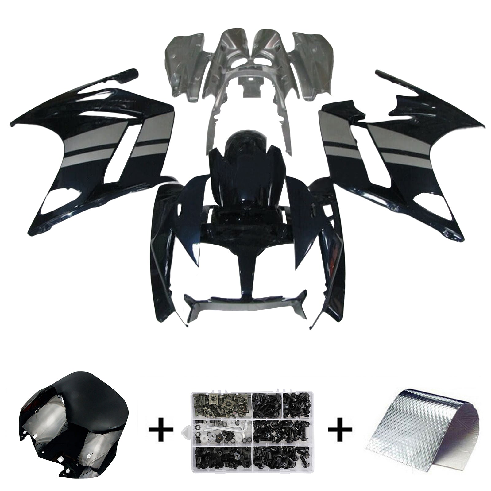 AMOTOPART YAMAHA FJR1300 2013-2015 KIT DE CARÉNAGE Noir et Gris