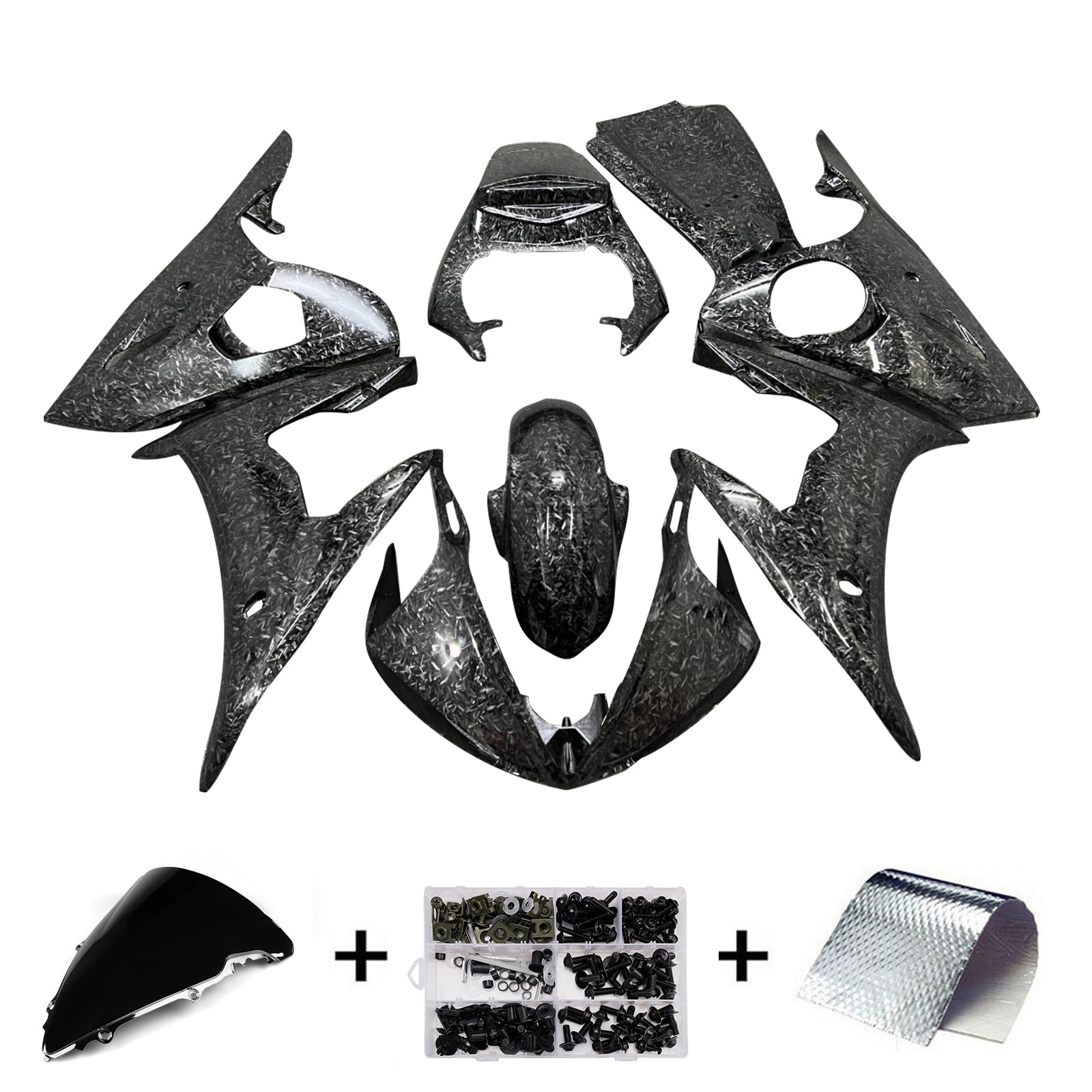 Amotopart 2005 Yamaha YZF-R6 Forged Carbon Fiber Fairing Kit