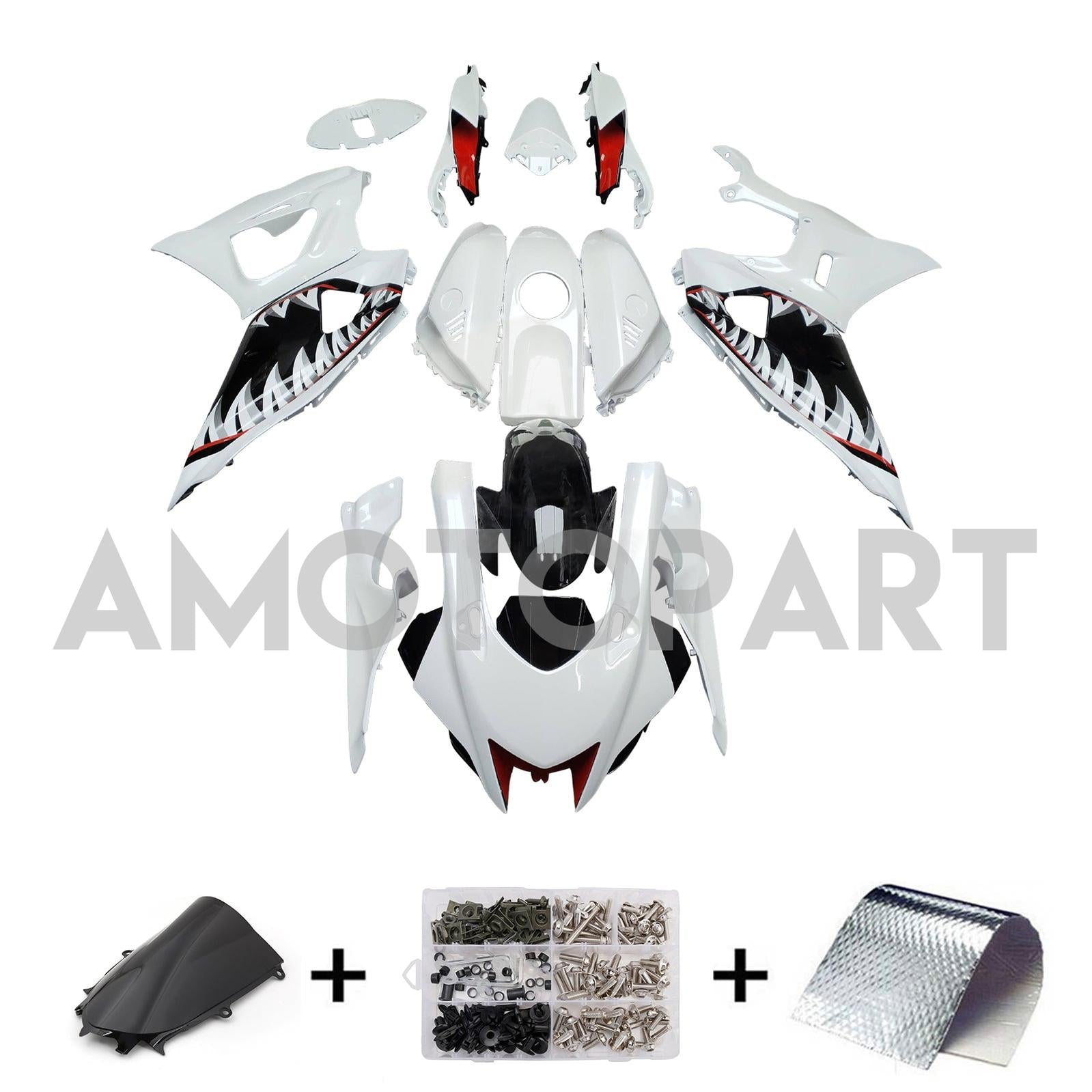 Amotopart 2021-2025 Yamaha YZF-R7 White Black Fairing Kit