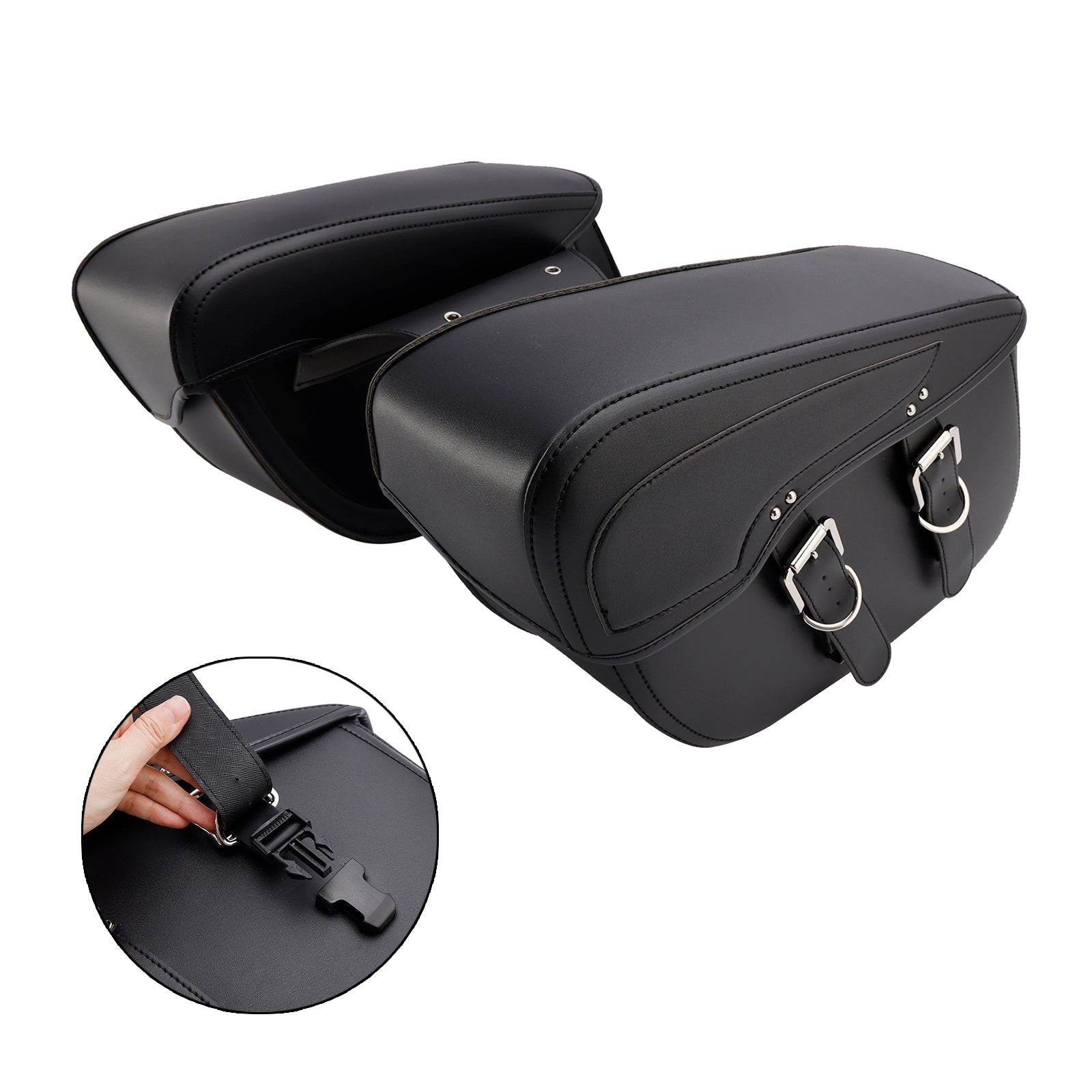 Side Tail Bag Satteltaschenfarbe passendes Gepäck schwarz 42L für Roller Motorrad