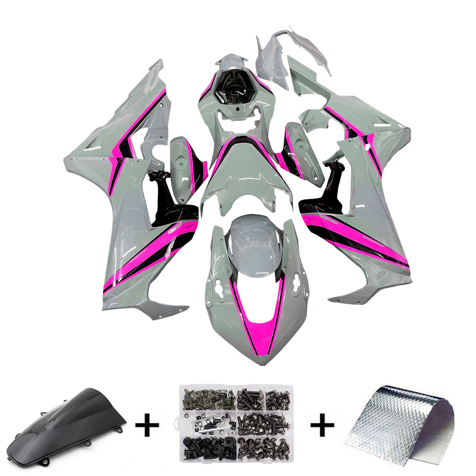Amotopart 2017-2023 Honda Grey Pink CBR1000rr Kit de camerage