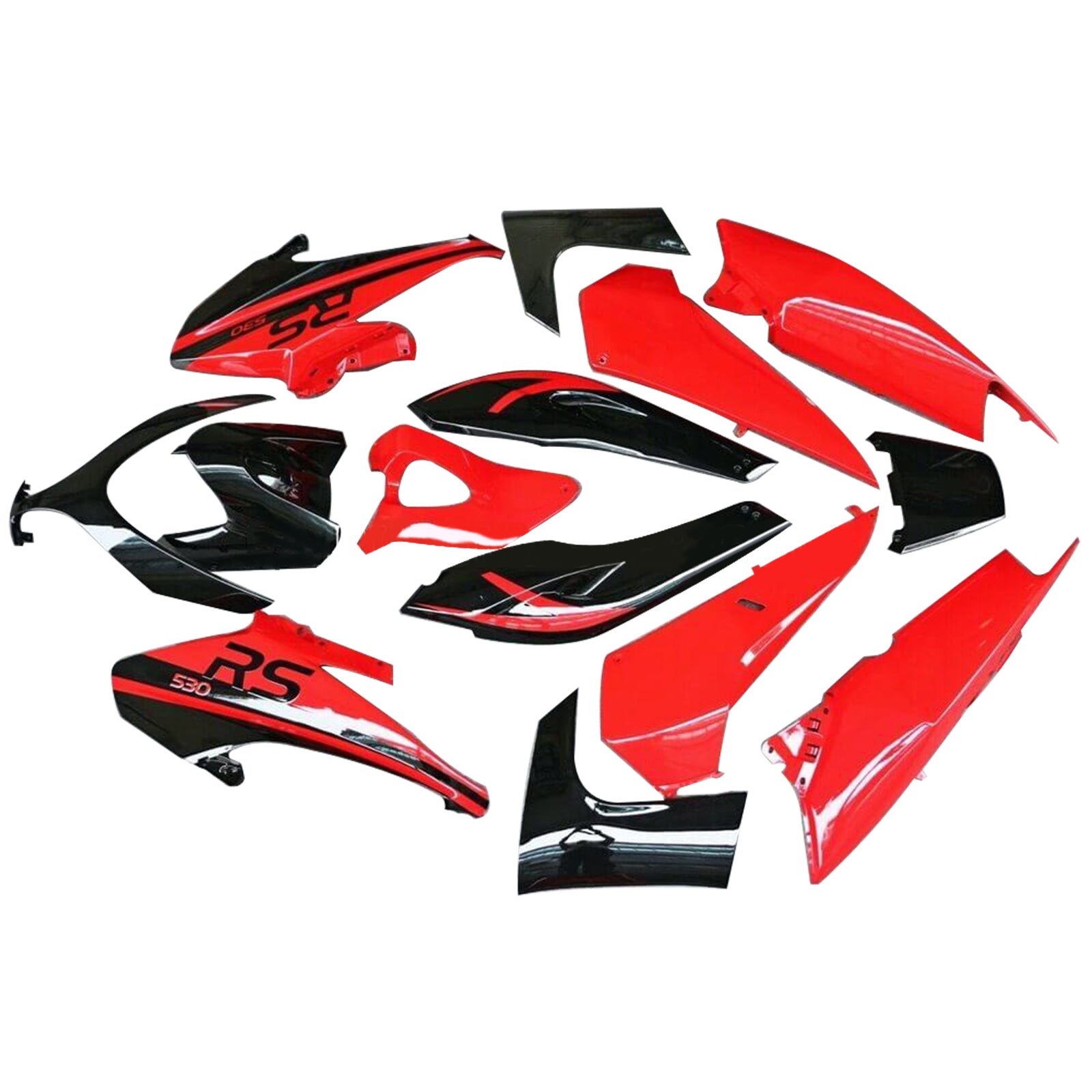 Amotopart 2008-2012 Yamaha T-Max XP500 Black Red Fairing Kit