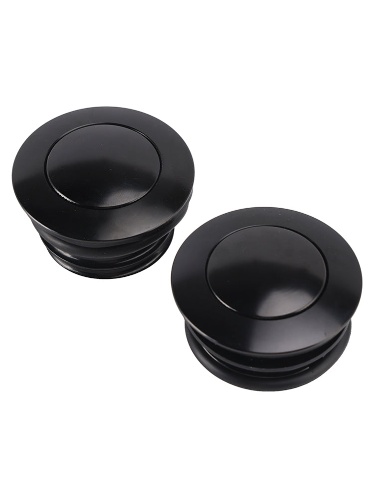 1982-2010 Softail Dyna Road King FXR Black Pop-Up Gas Cap Set Vented