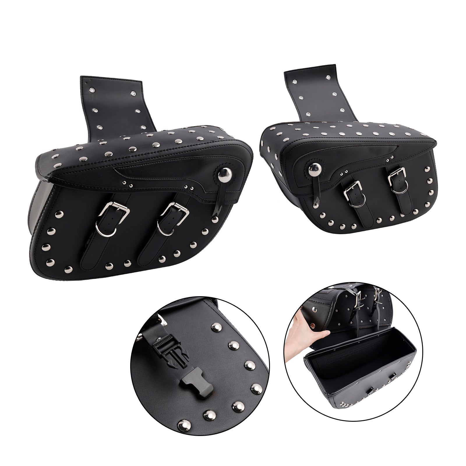 Tail Bag Side Saddlebag Tail Bag Luggage Pouch Storage Black 80L For Motorbike