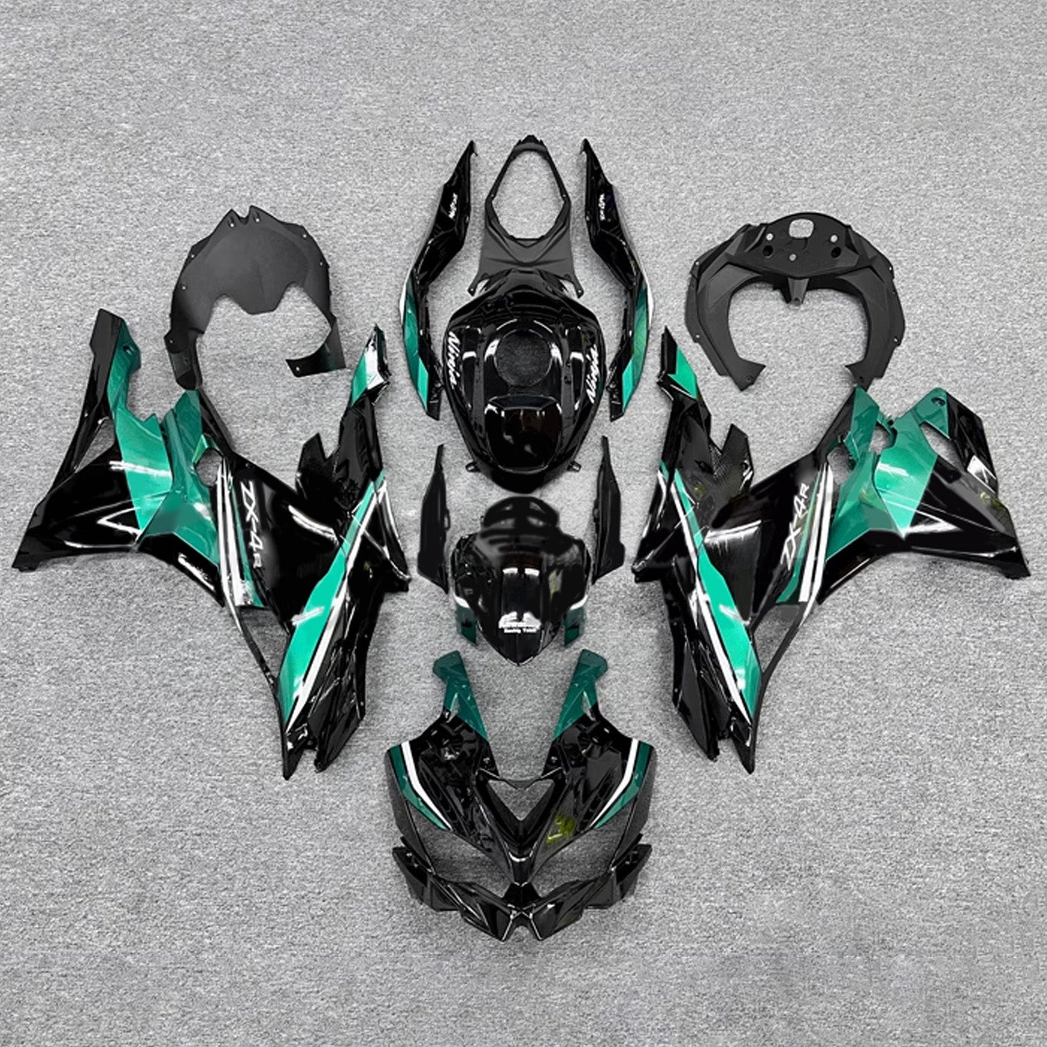 Amotopart 2019-2025 Ninja ZX-25R ZX-4R ZX-4RR Kawasaki Green&Black Fairing Kit