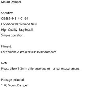 682-44514-01-94 Upper side mount damper for YAMAHA 2 stroke 9.9HP 15HP outboard