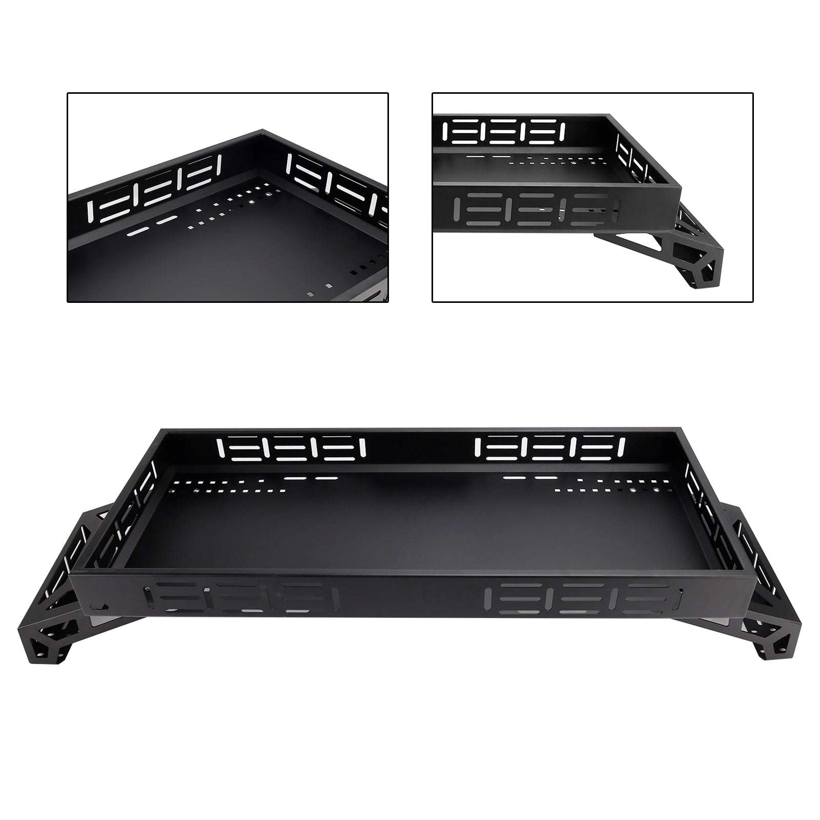 Universal Utv Raised Metal Full-Bed Rack Steel For Polaris Ranger 900 Xp General