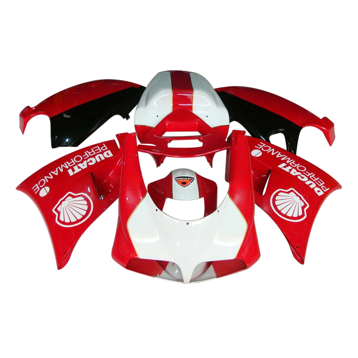 Amotopart Ducati 996 748 1996-2002 Red&Black Style2 Fairing Kit