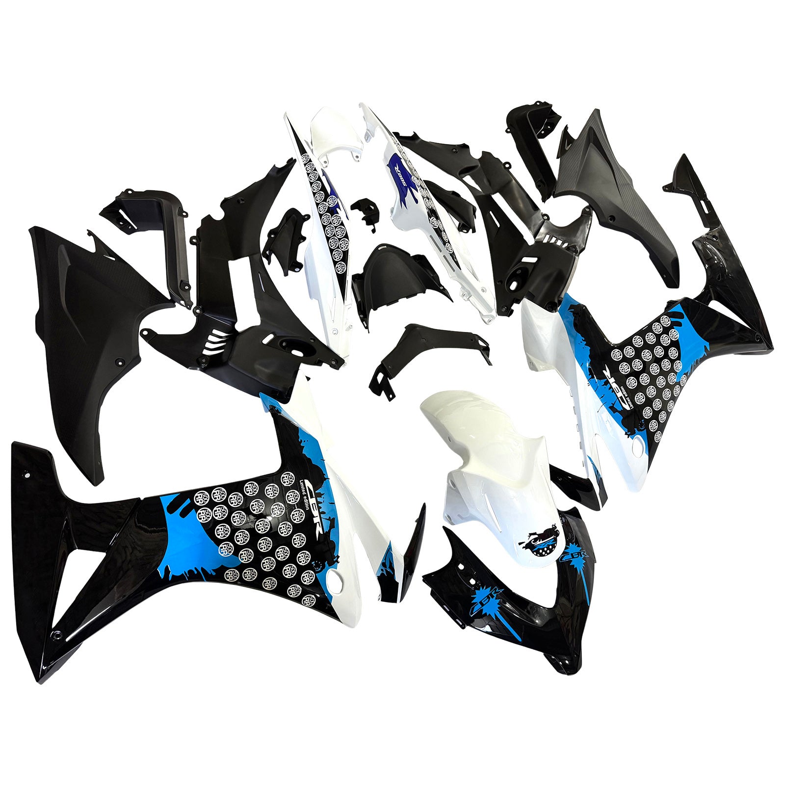 Amotopart 2013-2015 Honda CBR500R Black Blue Fairing Kit