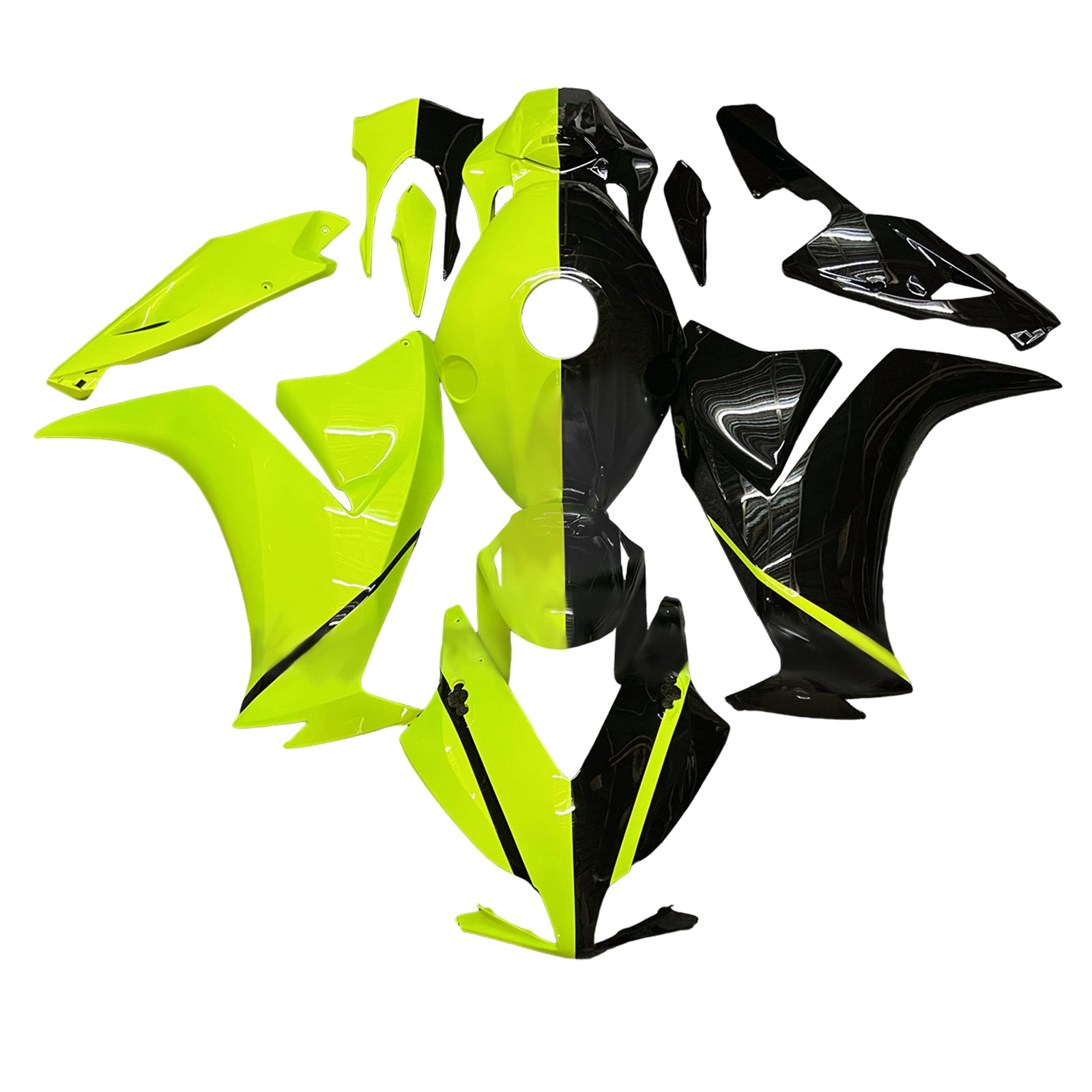 Amotopart 2012-2016 Honda CBR1000RR Kit de carénage vert clair noir