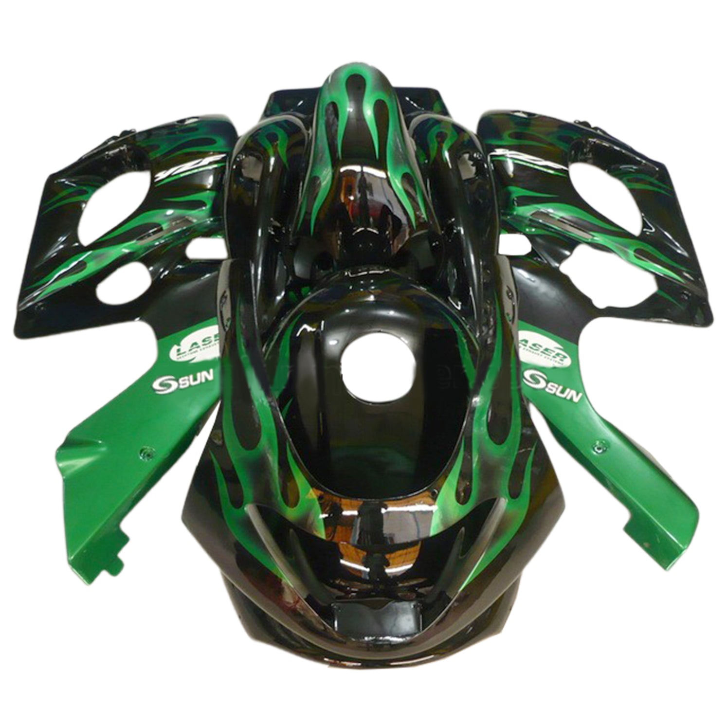 Amotopart 1996-2007 Yamaha YZF 600R Thundercat Kit de carenado negro verde oscuro