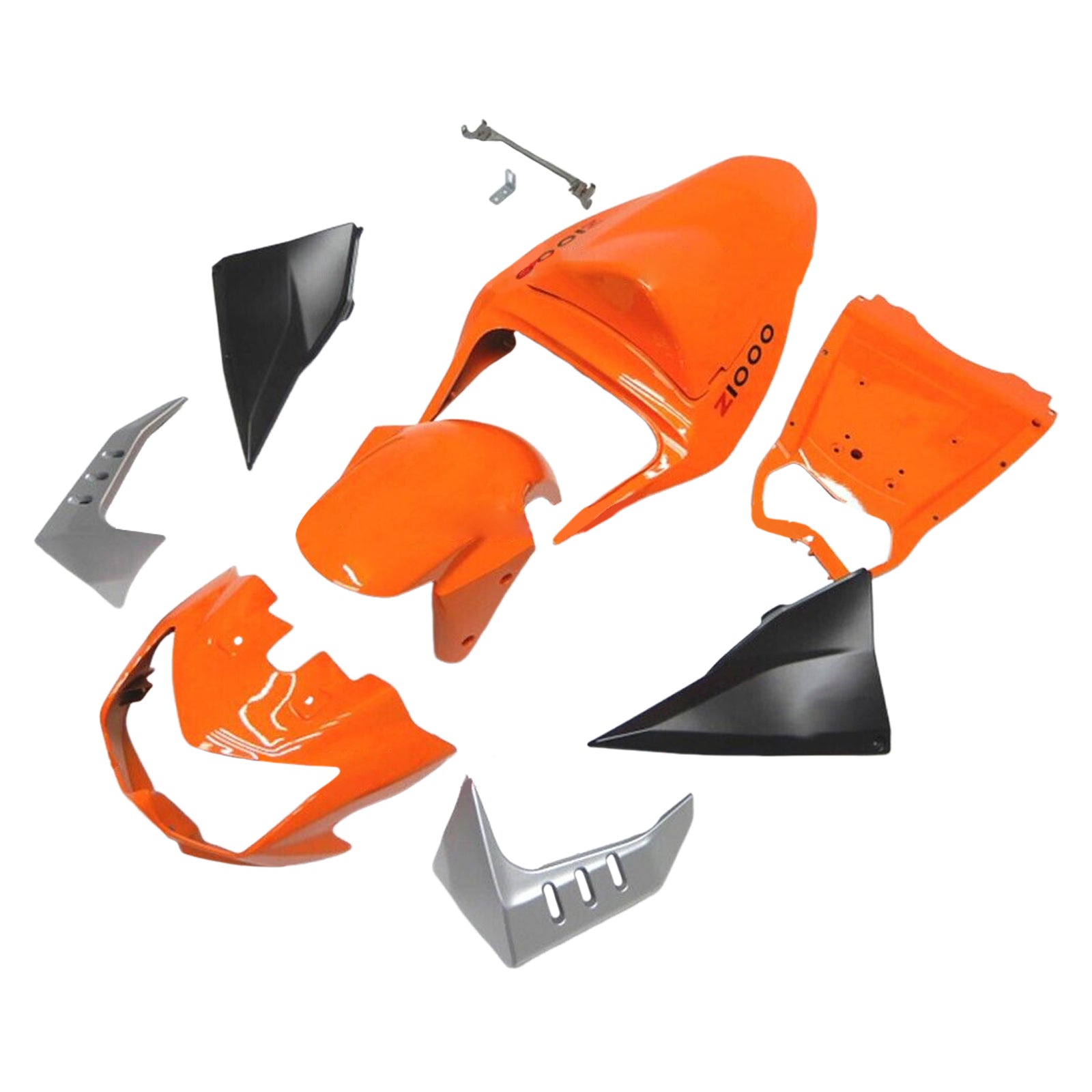 Amotopart Verkleidungssatz für Kawasaki Z1000, Orange, 2003–2006