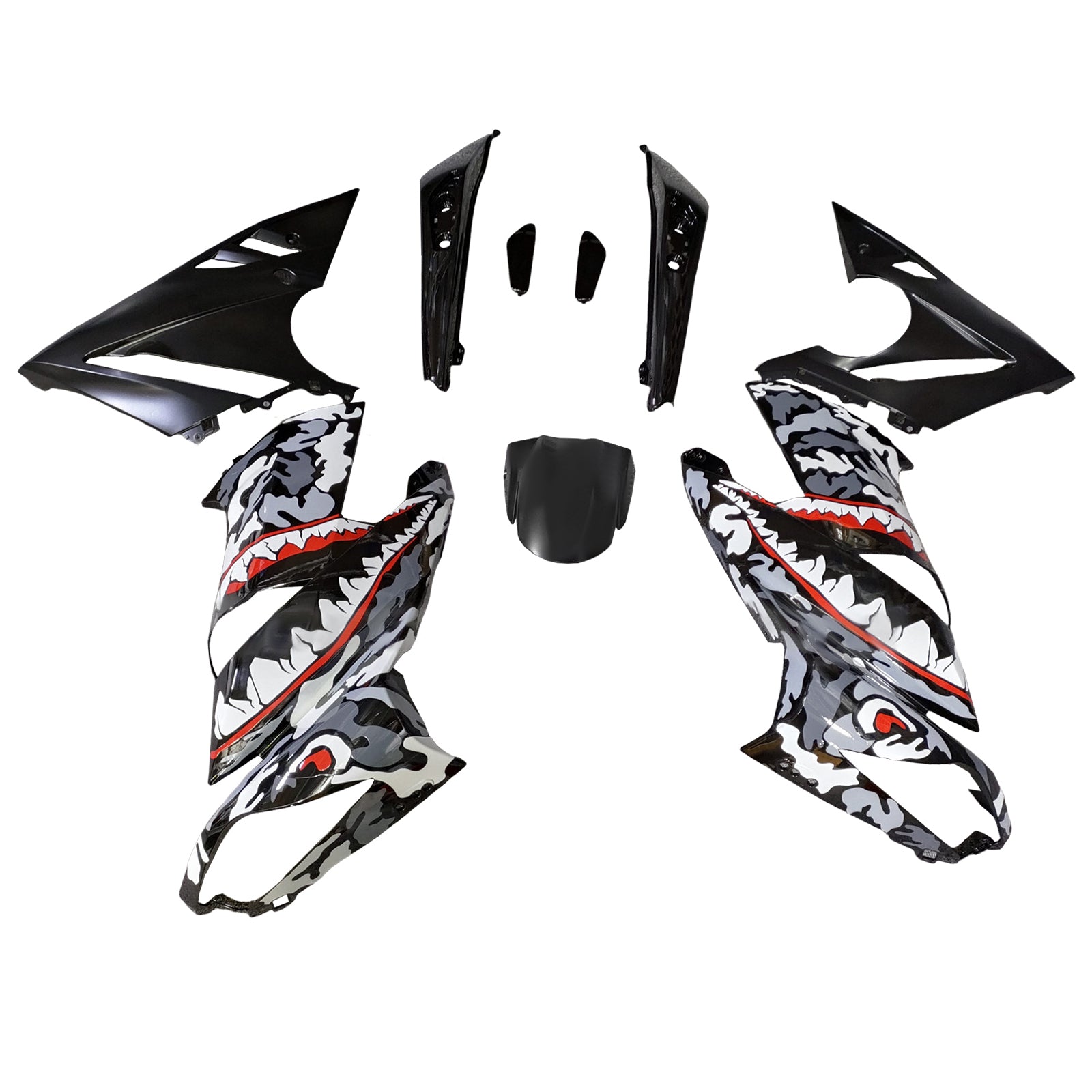 Amotopart 2009-2011 Kawasaki Ninja 650 EX650 Black Red Gray White Fairing Kit