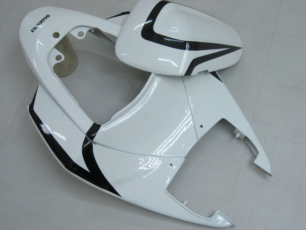 Amotopart 2005-2006 Suzuki GSXR1000 K5 White with Black Stripe Fairing Kit