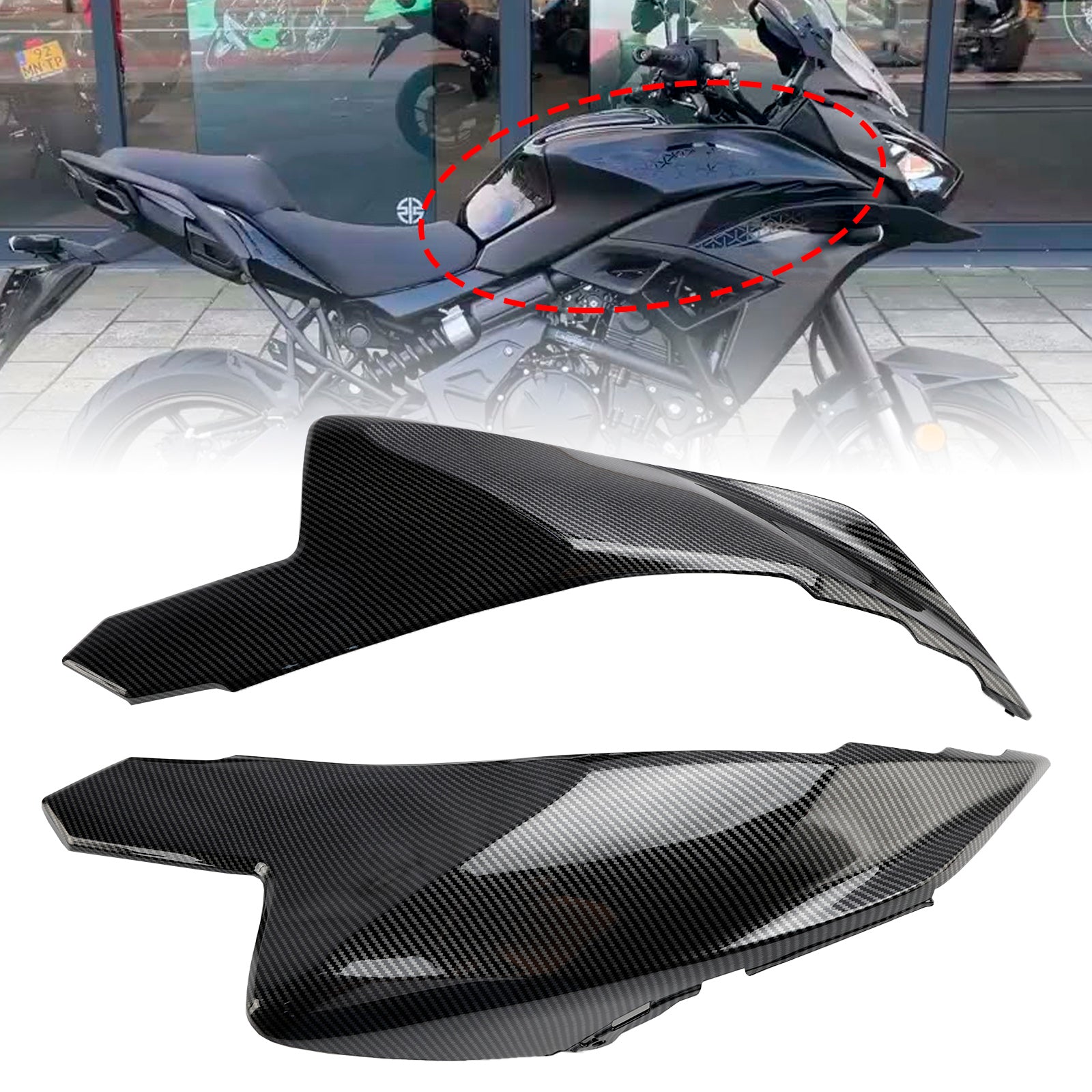 22-24 Kawasaki Versys 650 KLE650 Tank Seitenabdeckung Verkleidung Verkleidung