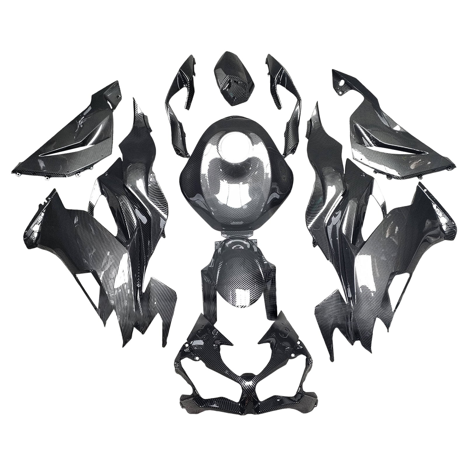 Amotopart 2019-2023 Kawasaki ZX6R Carbon Fiber Pattern Fairing Kit