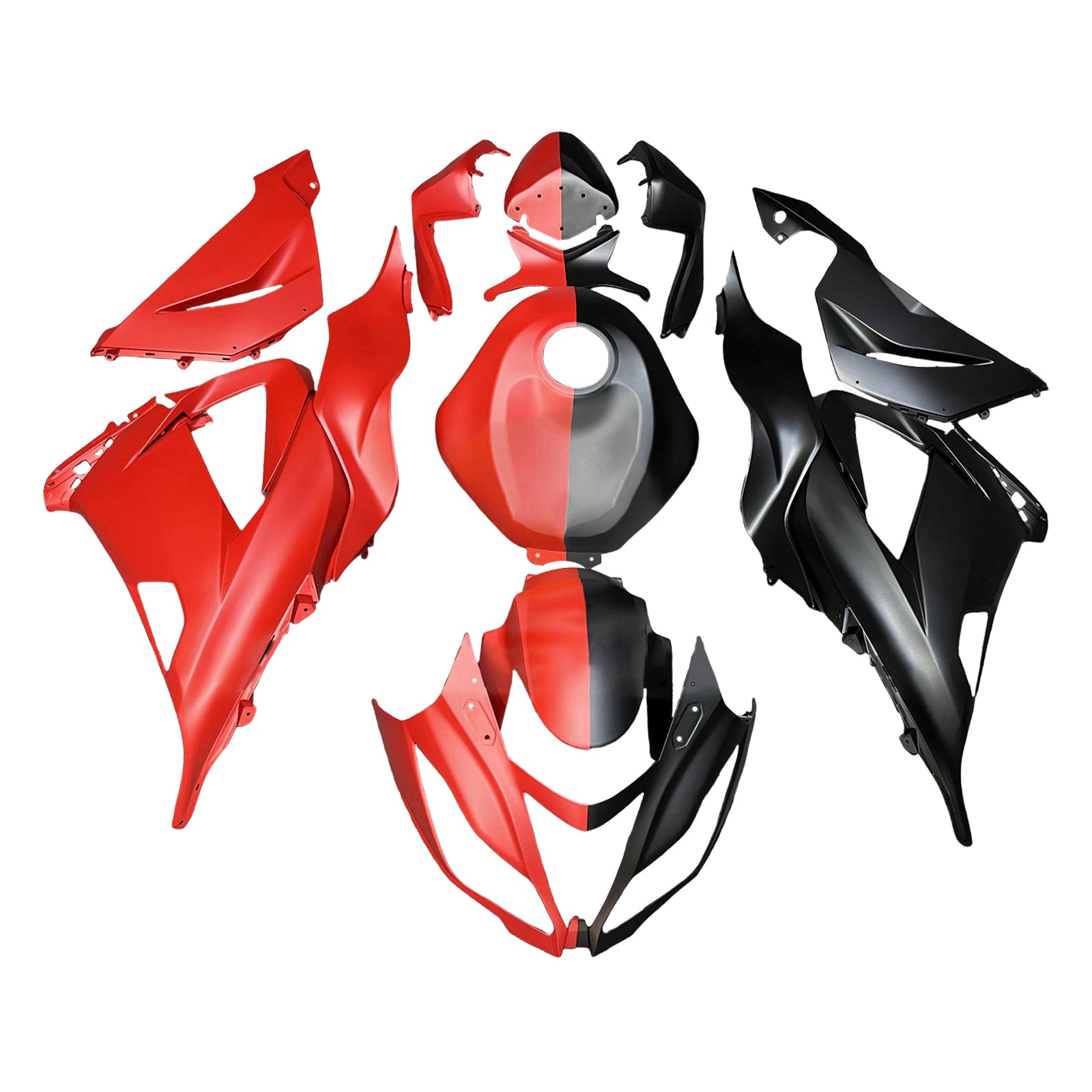 Amotopart 2013-2018 Kawasaki ZX6R 636 Rote Schwarzverkleidung Kit