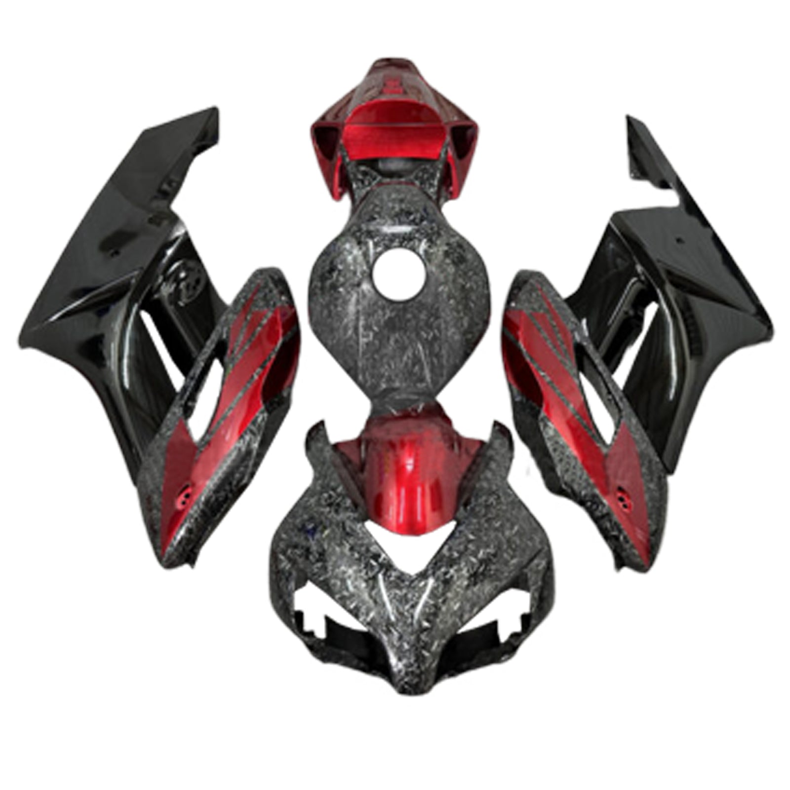 AMOTOPART 2004-2005 Honda CBR1000RR鍛造炭素繊維パターンレッドフェアリングキット