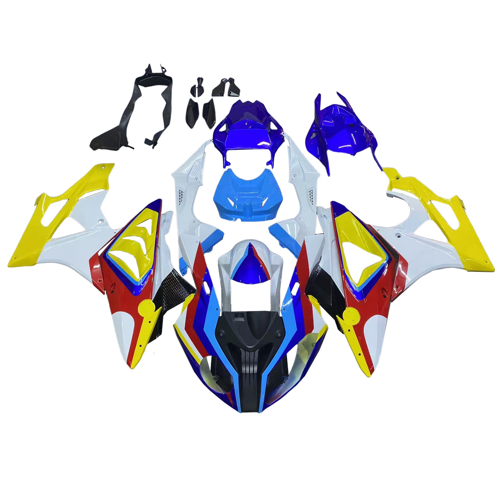 Amotopart 2009-2014 BMW S1000RR Blue Yellow White Fairing Kit