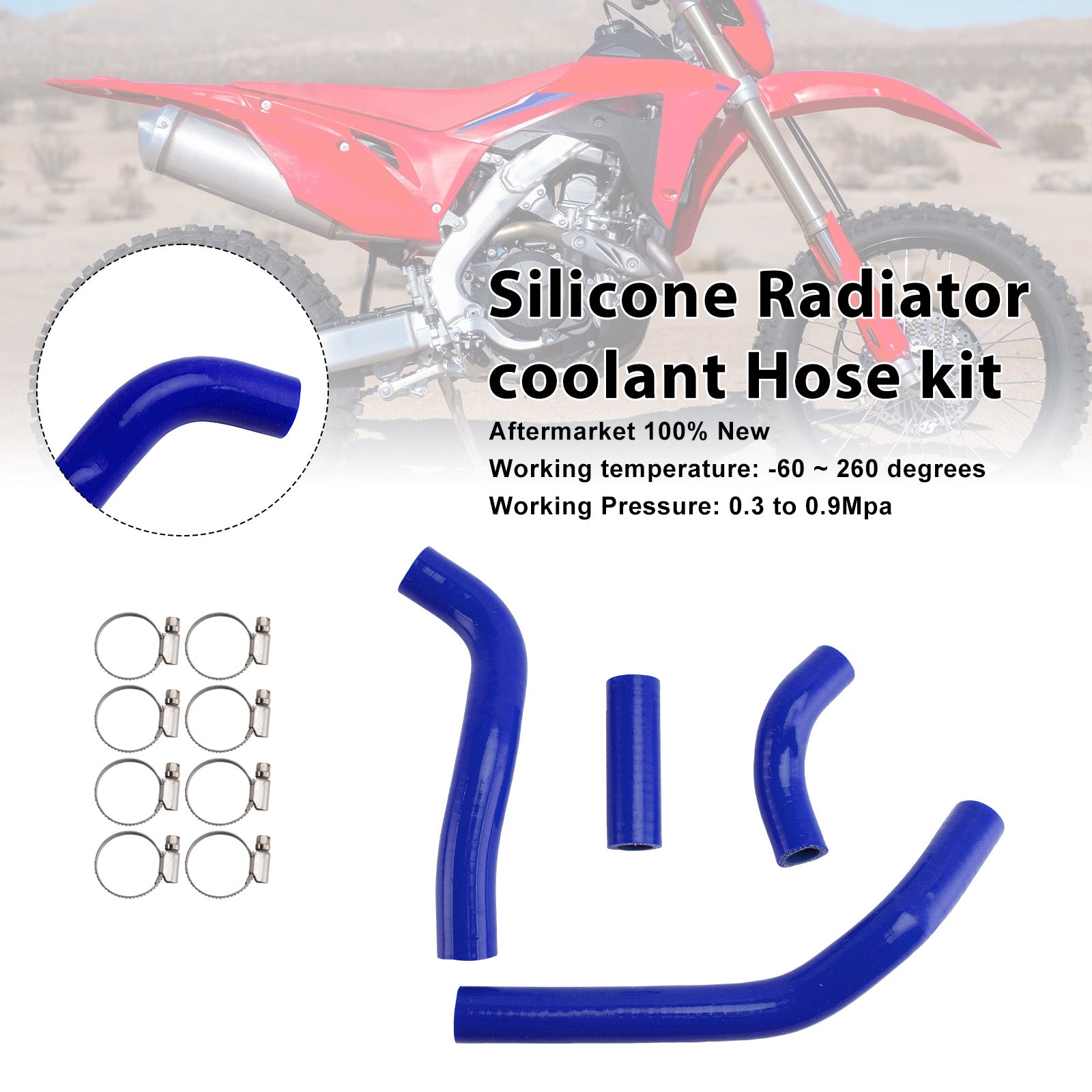 Honda CRF450R RX RWE 21-25 Silicone Radiator coolant Hose kit