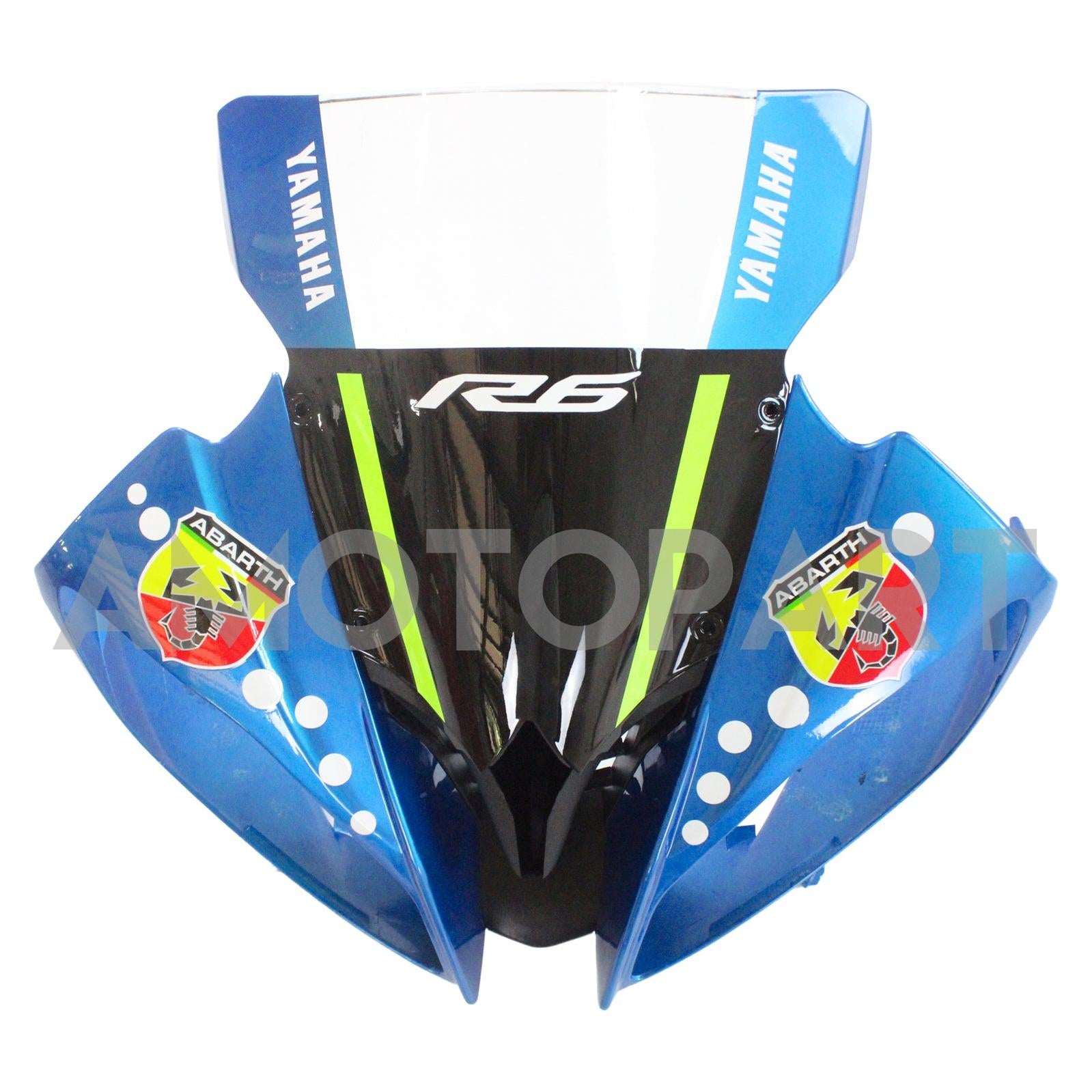 Amotopart 2008-2016 YZF 600 R6 Yamaha Blau&Green Monster Verkleidungskit