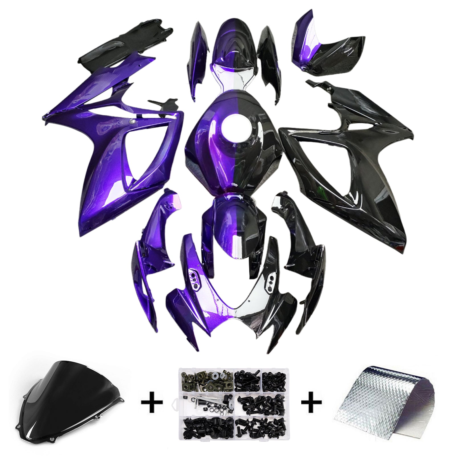 Amotopart 2006-2007 Suzuki GSXR 600/750 Purple Black Fairing Kit