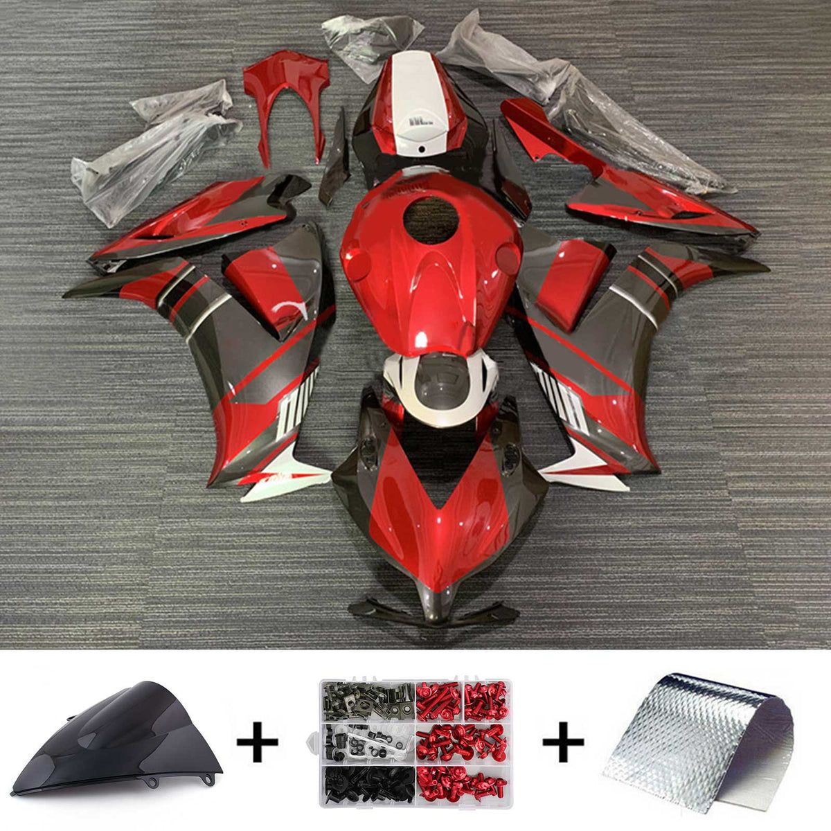 Amotopart 2012–2016 CBR1000RR Honda Verkleidungsset in Rot und Grau