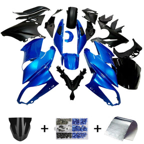 Amotopart Verkleidungssatz für Kawasaki Ninja650 EX650, 2009–2011, Schwarz und Blau