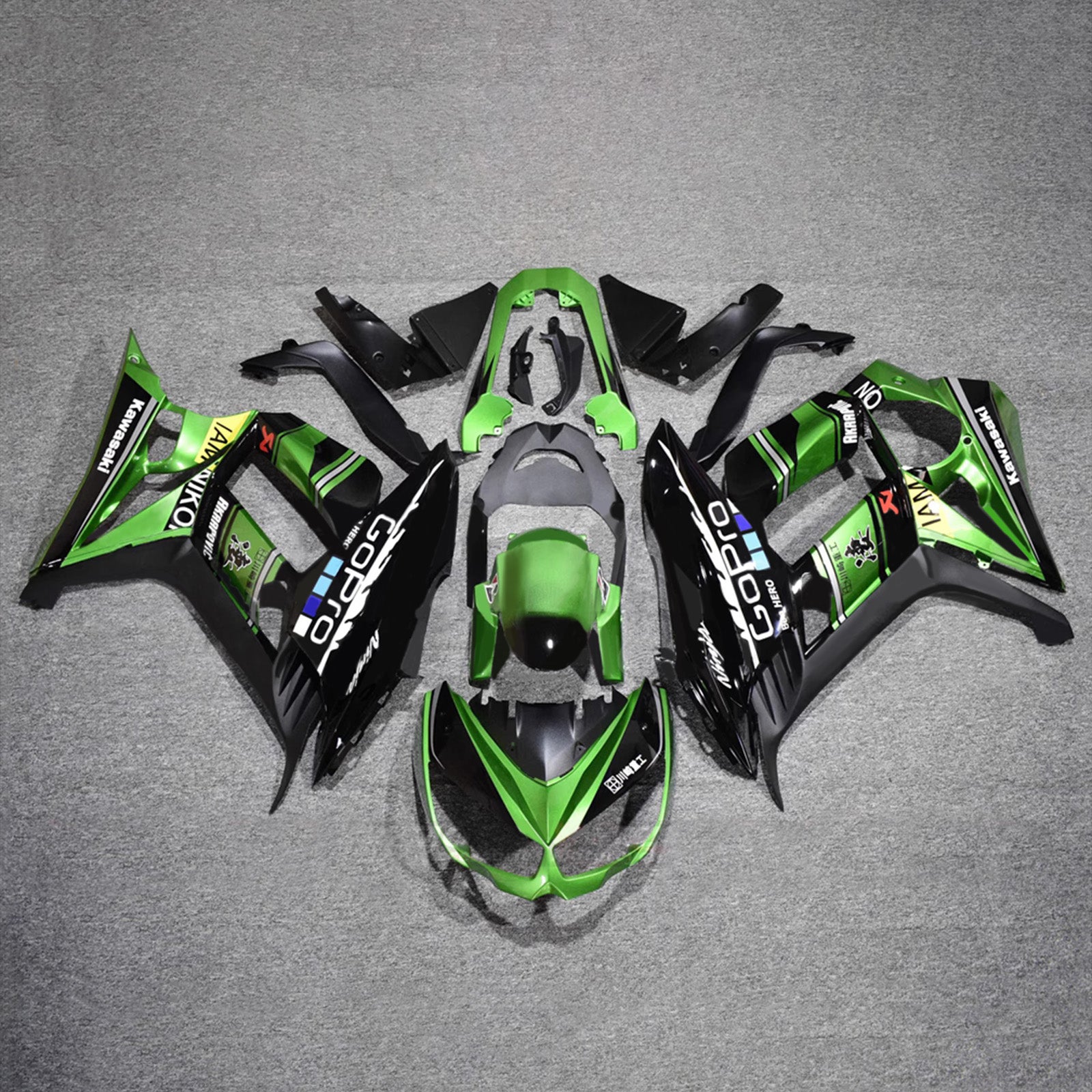 Amotopart 2010-2015 Kawasaki Z1000SX zielony czarny zestaw owiewki