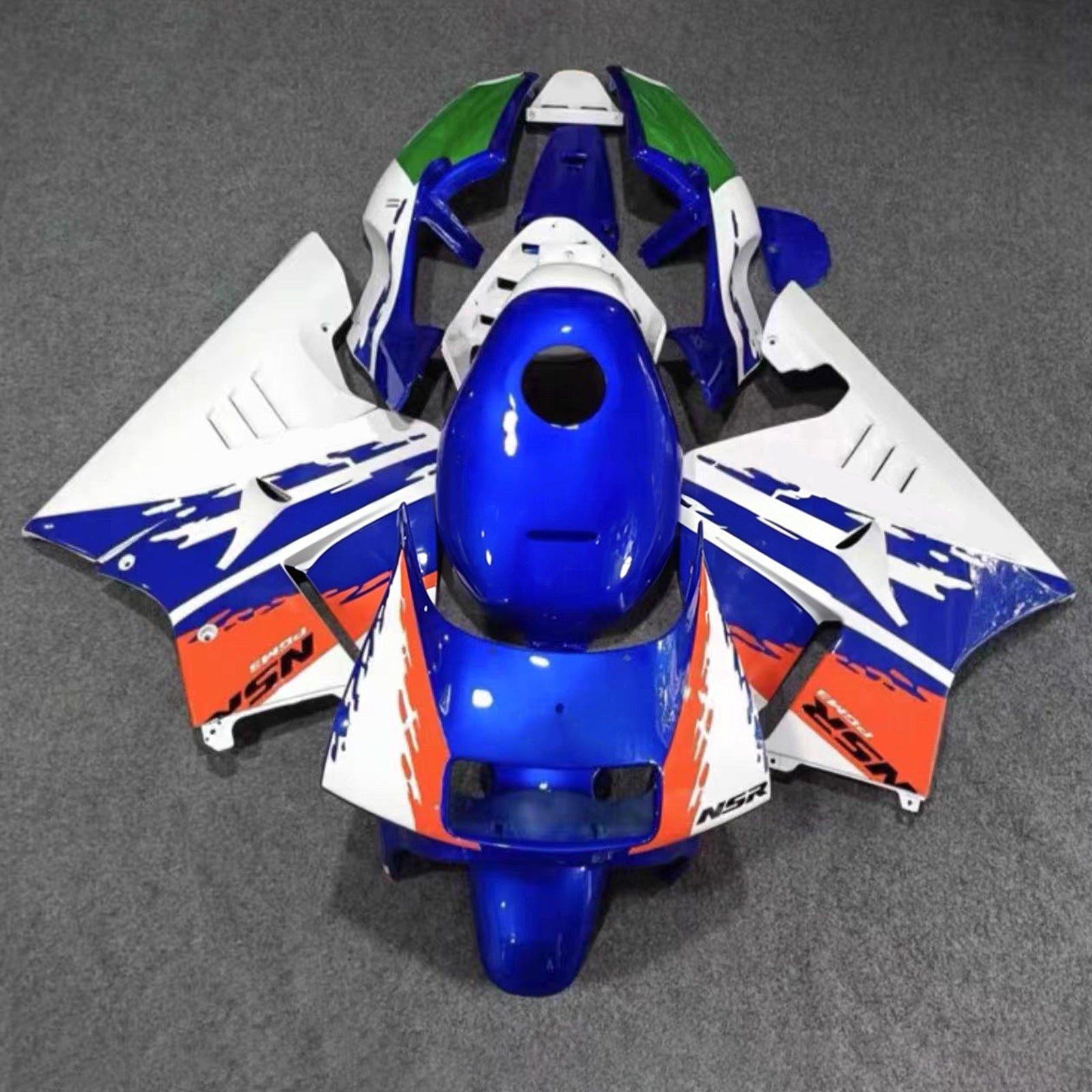 Amotopart 1994-1996 Honda NSR250 PGM-4 White/Red/Blue Fairing Kit