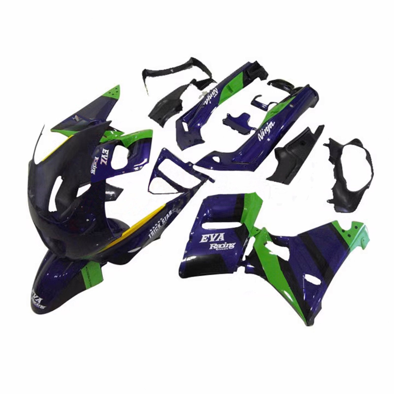 Amotopart ZZR400 1993-2007 ZZR600 1998-2003 Kawasaki Green&Blue Fairing Kit