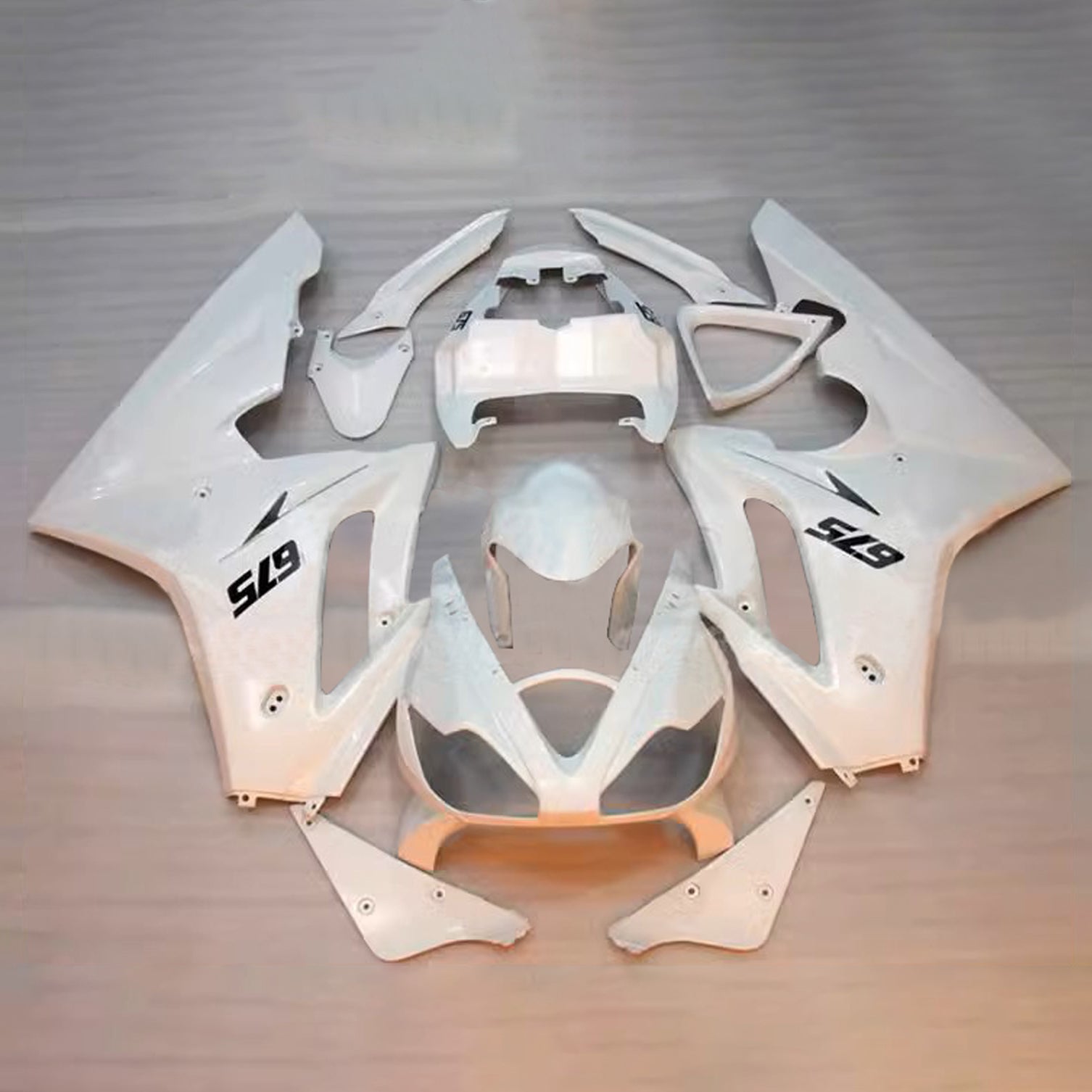 Amotopart 2006-2008 Triumph Daytona 675 White Fairing Kit