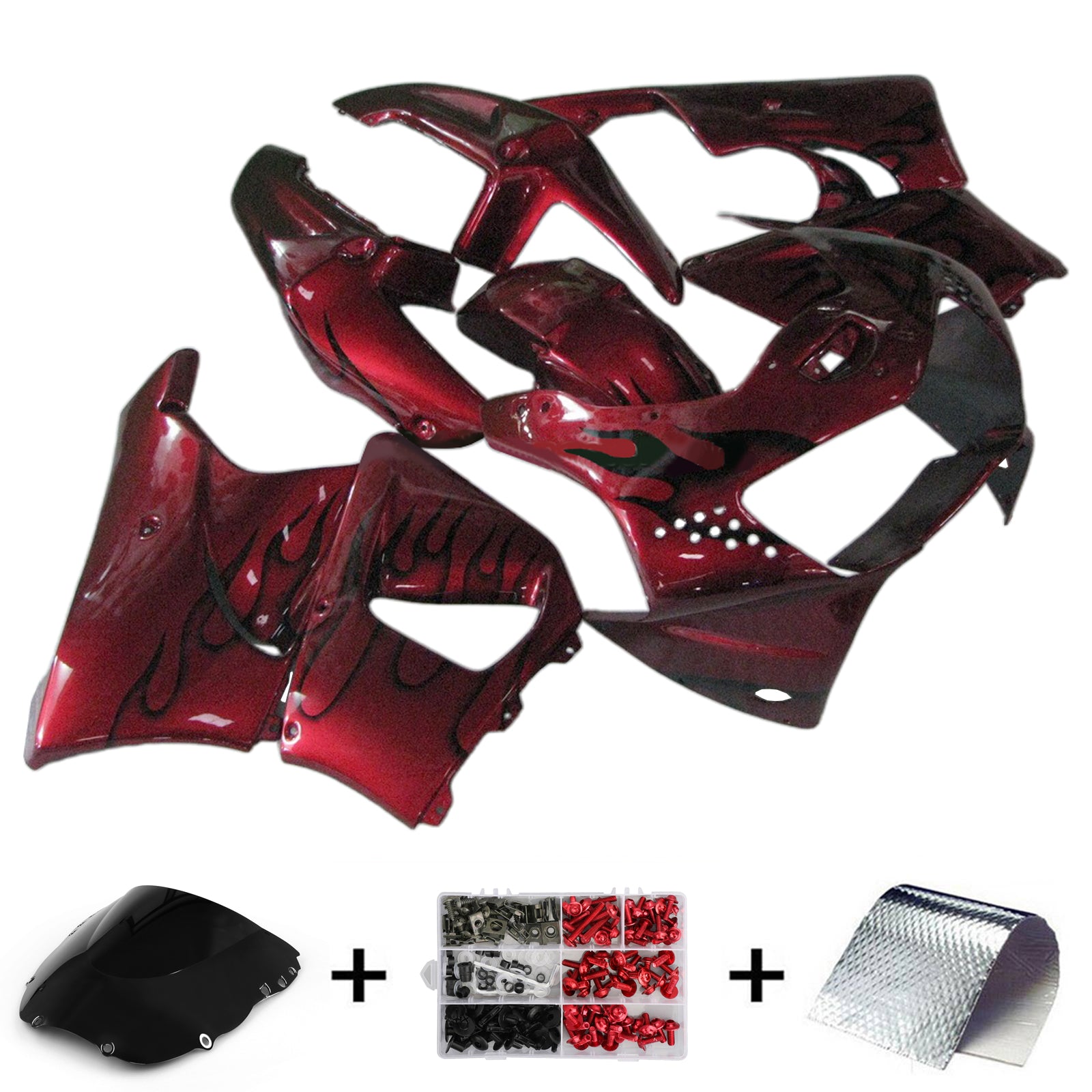 Amotopart 1998-1999 Honda CBR900RR 919 Kit de carénage rouge