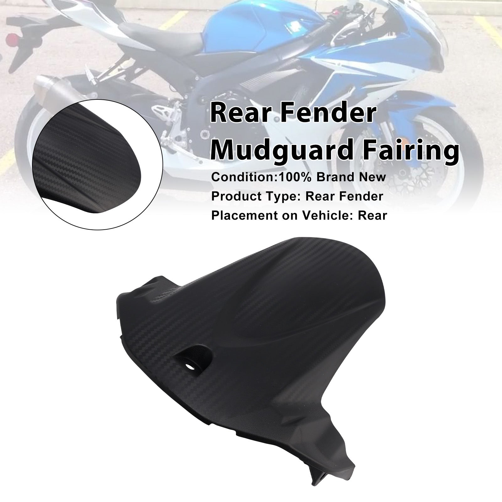 2011-2025 Suzuki GSXR600 GSXR750  Rear Fender Mudguard Fairing