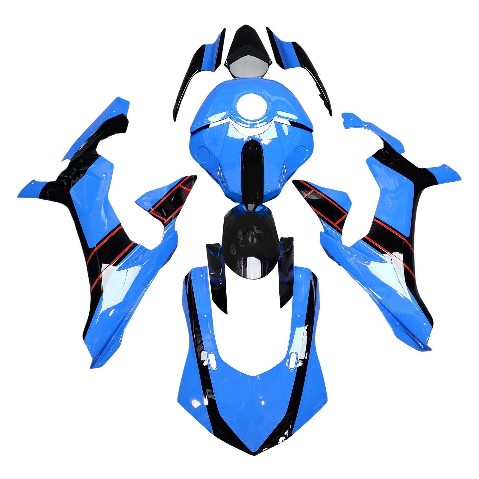 Amotopart 2015-2019 Yamaha  YZF-R1 Blue & Black Fairing Kit