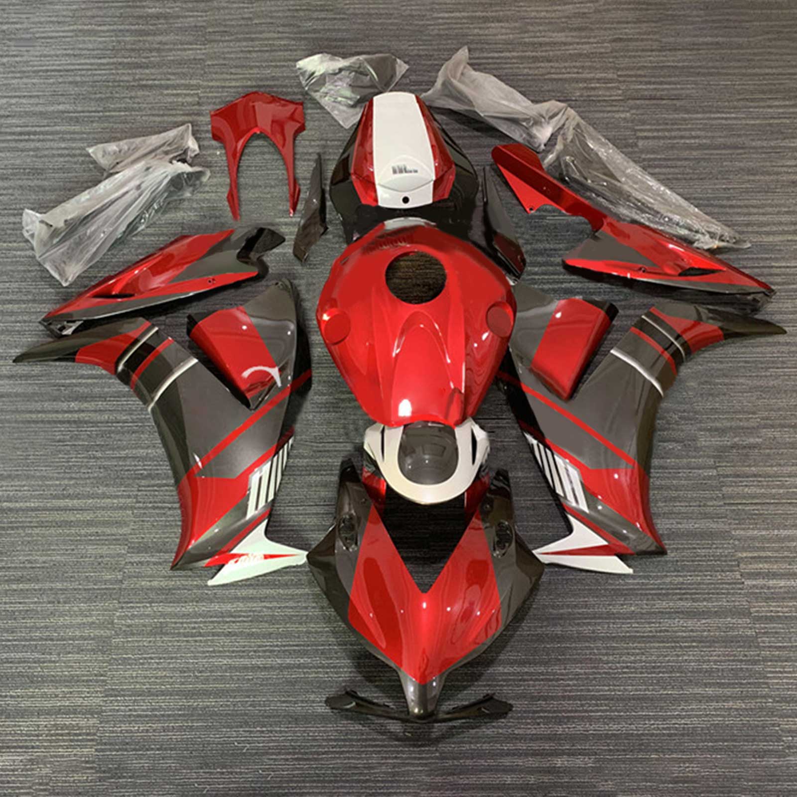 Amotopart 2012-2016 CBR1000RR Honda Kit de carenado rojo y gris