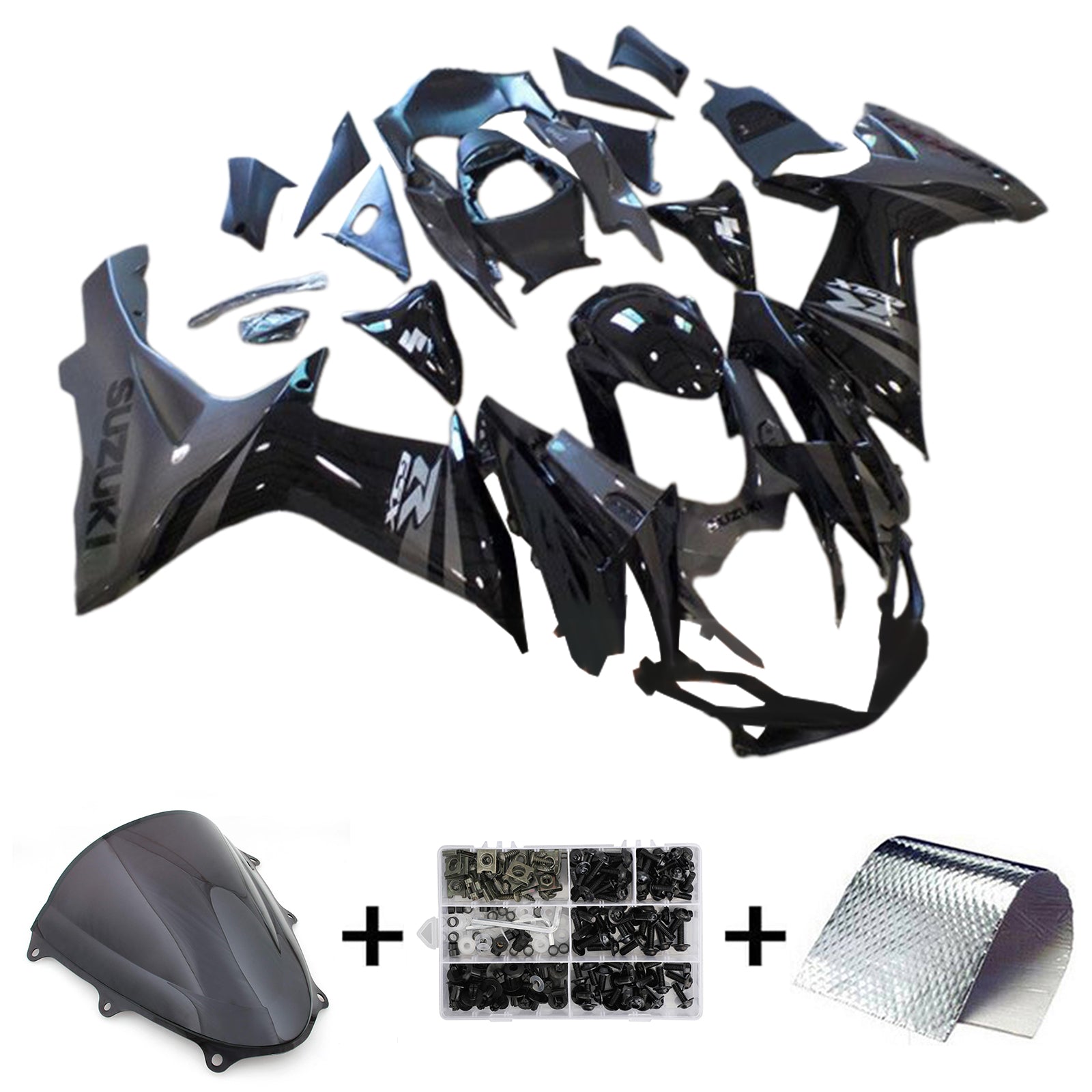 Amotopart 2011-2024 K11 GSXR 600/750 Suzuki Black&Grey Fairing Kit