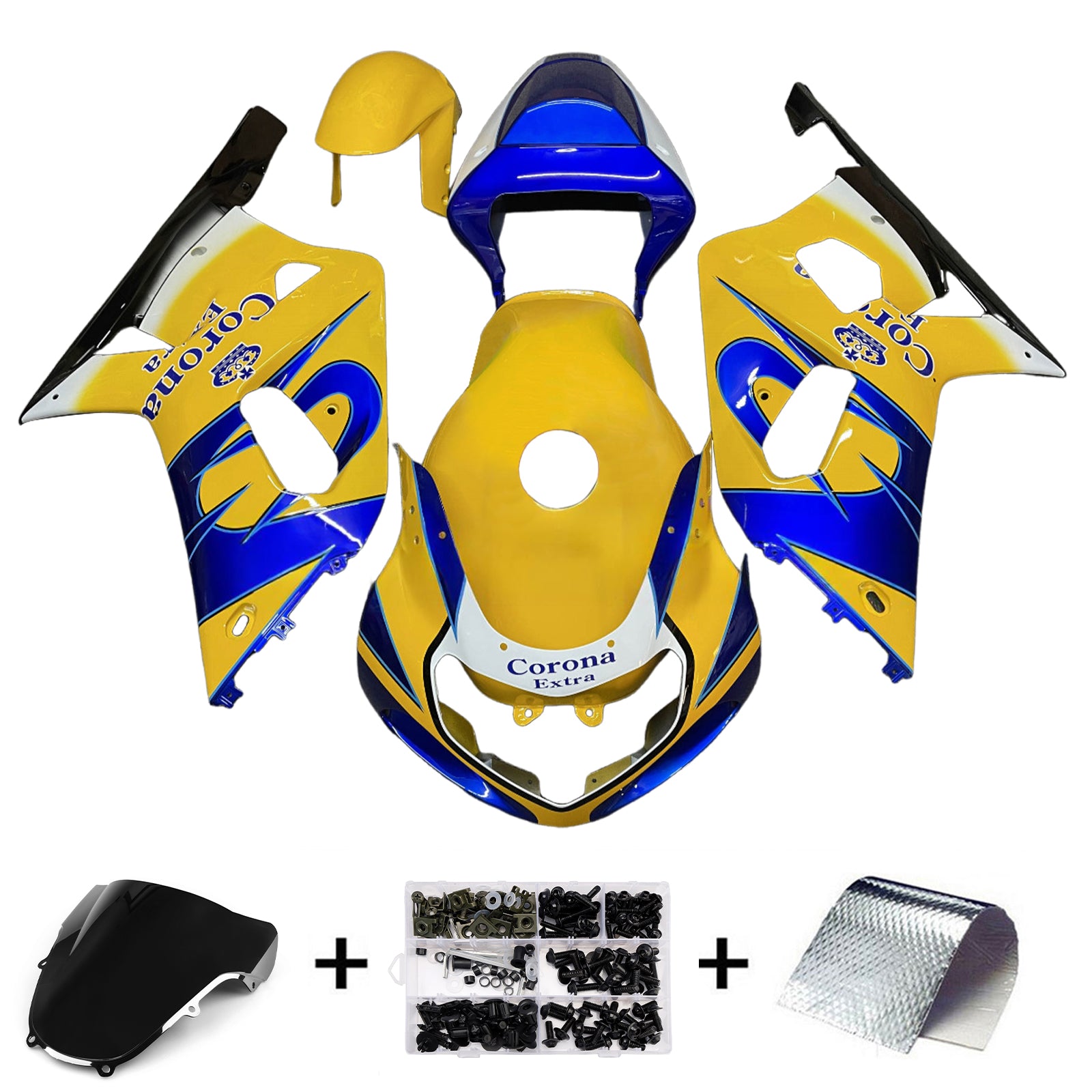 Amotopart 2001-2003 Suzuki GSXR 600 2000-2003 Suzuki GSXR 750 Yellow Blue Fearing Kit