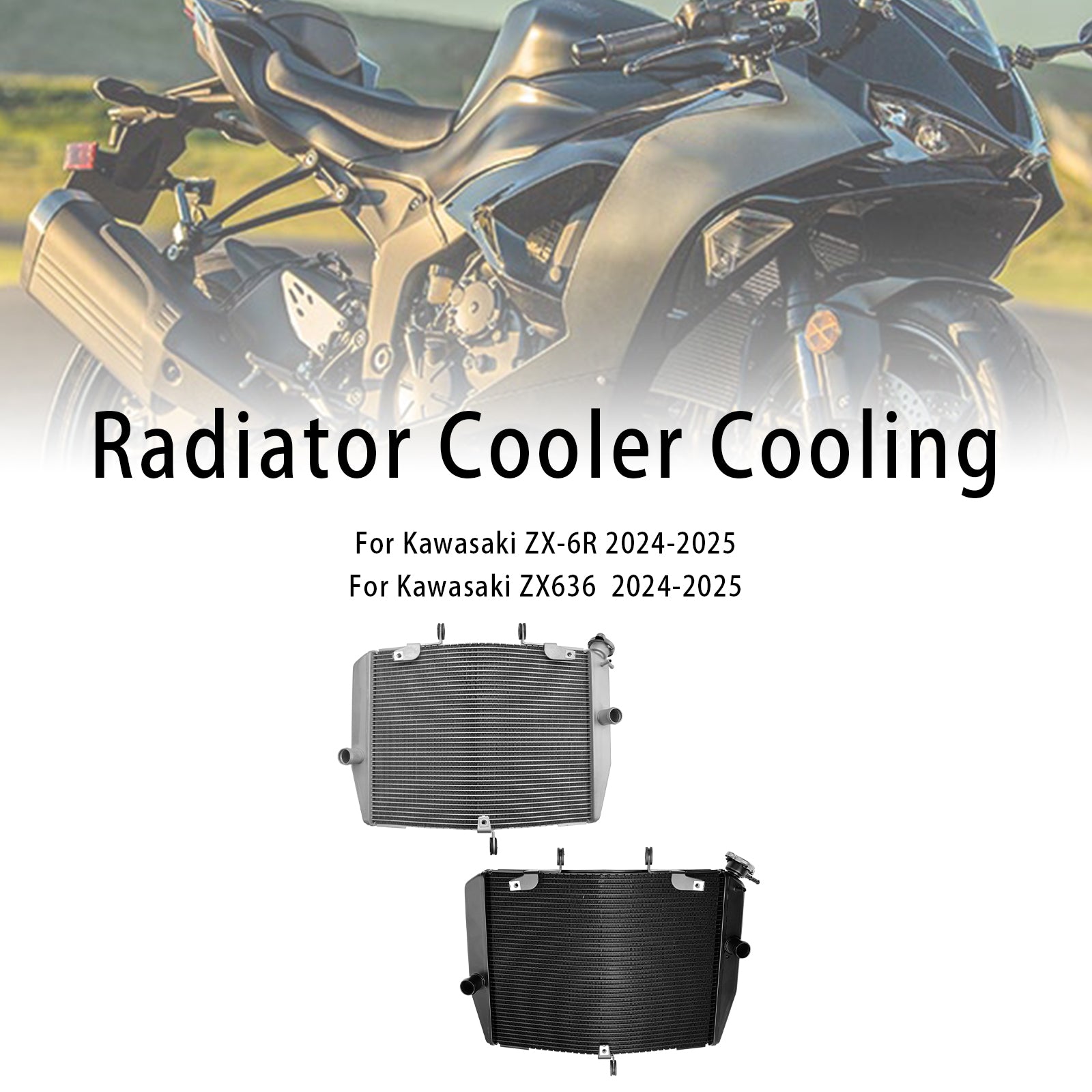 24-25 Kawasaki ZX-6R ZX636 Radiator Cooling Engine Cooler