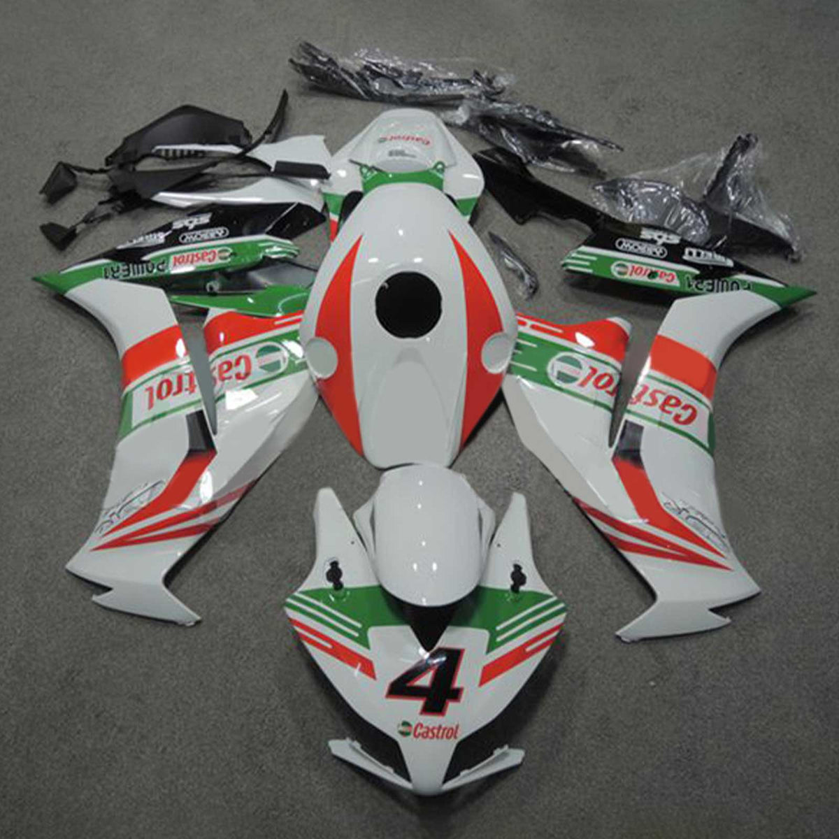 Amotopart 2012-2016 CBR1000RR Honda Kit de carénage rouge et vert