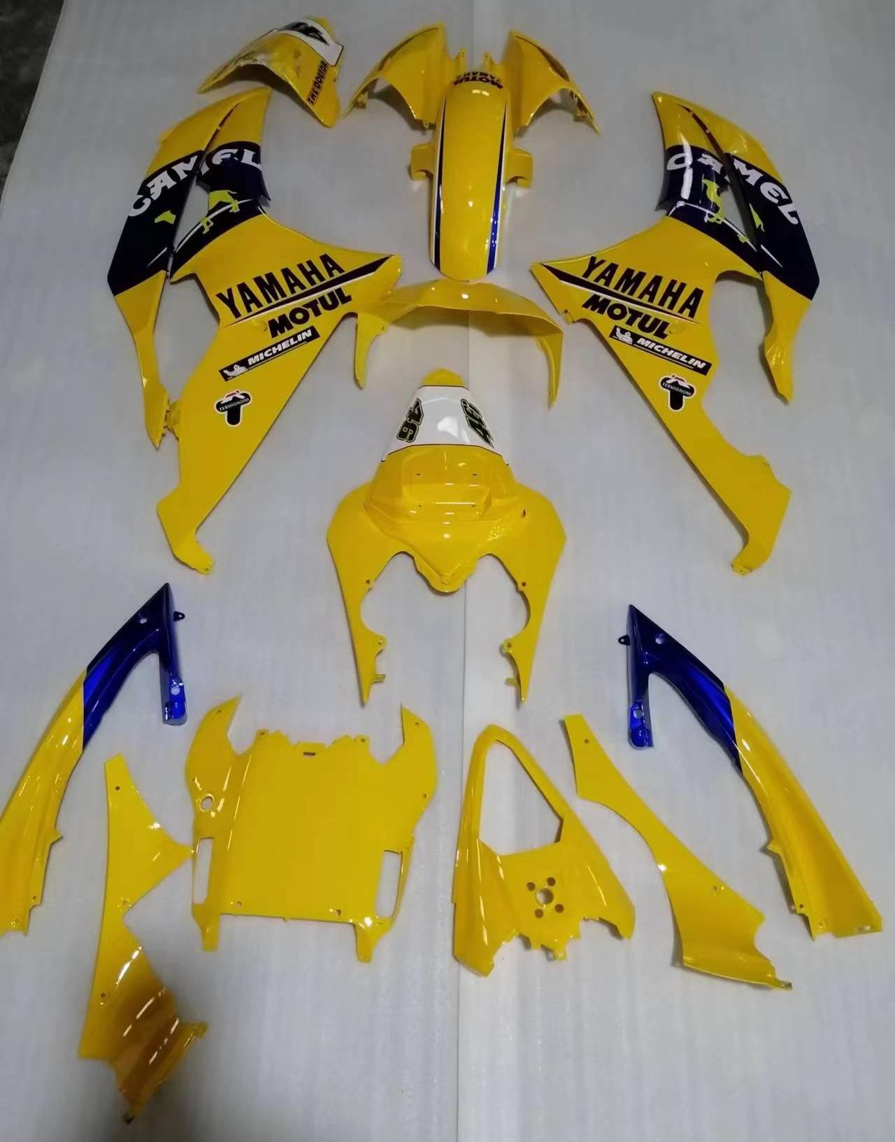 Amotopart 2008-2016 Yamaha YZF 600 R6 Yellow Blue Fairing Kit