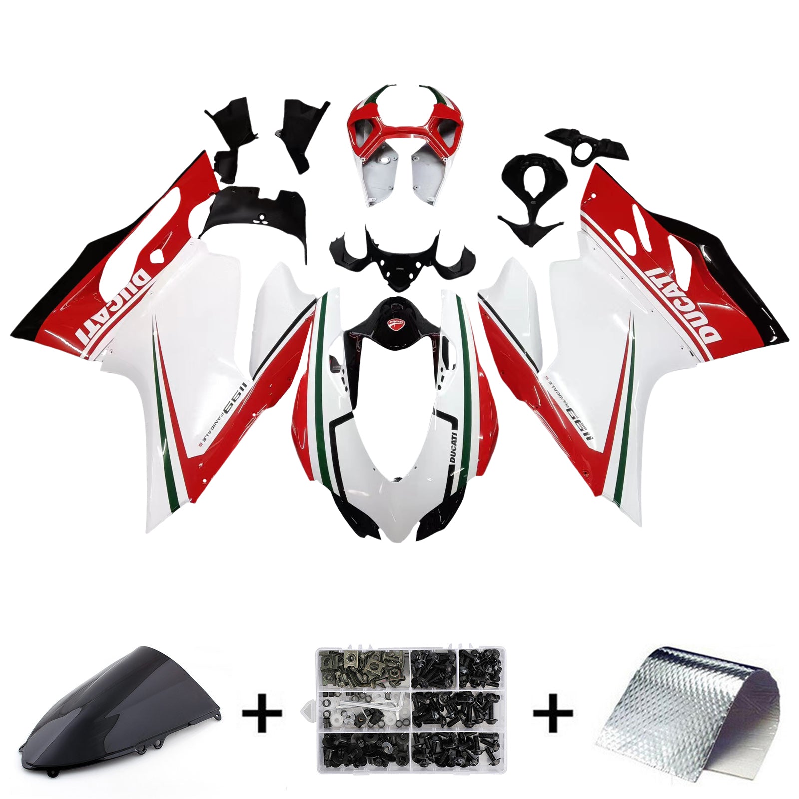 Amotopart 2012-2015 1199/899 Ducati Kit carenatura Rosso&amp;Bianco