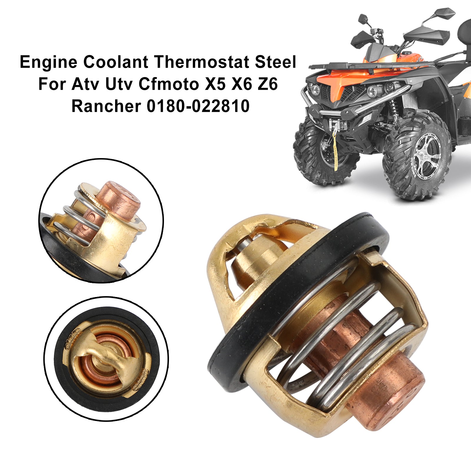 Engine Coolant Thermostat Steel For Atv Utv Cfmoto X5 X6 Z6 Rancher 0180-022810